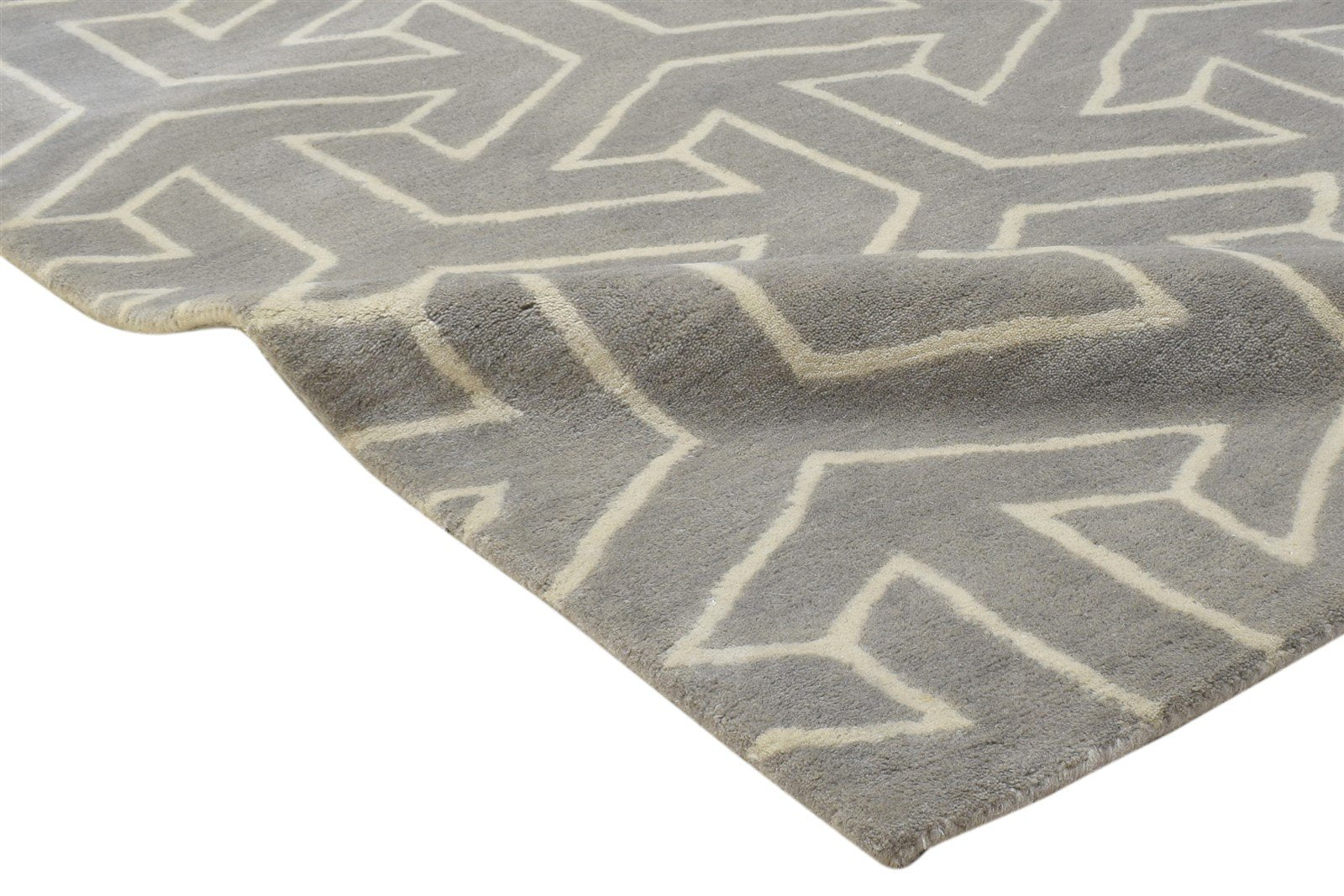 Hand Tufted Brown Wool Rug 3' X 5' Modern Scandinavian Arrow Room Size Carpet 7864306106517