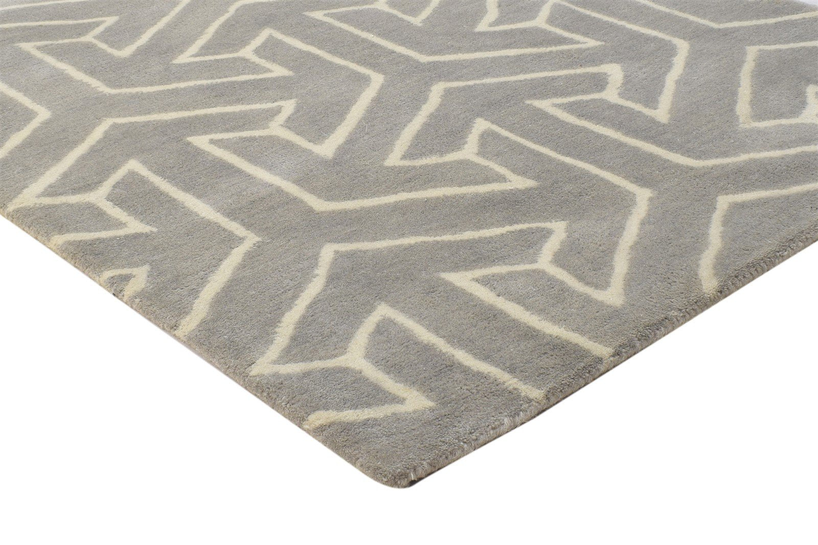 Hand Tufted Brown Wool Rug 3' X 5' Modern Scandinavian Arrow Room Size Carpet 7864306106517