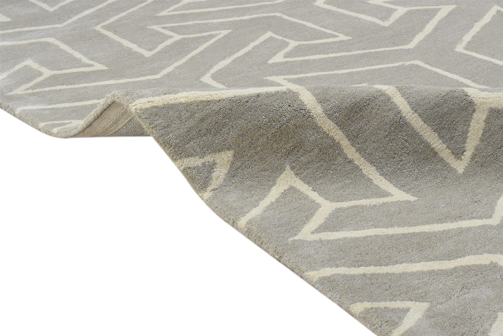 Hand Tufted Brown Wool Rug 4' X 6' Modern Scandinavian Arrow Room Size Carpet 7864306925717