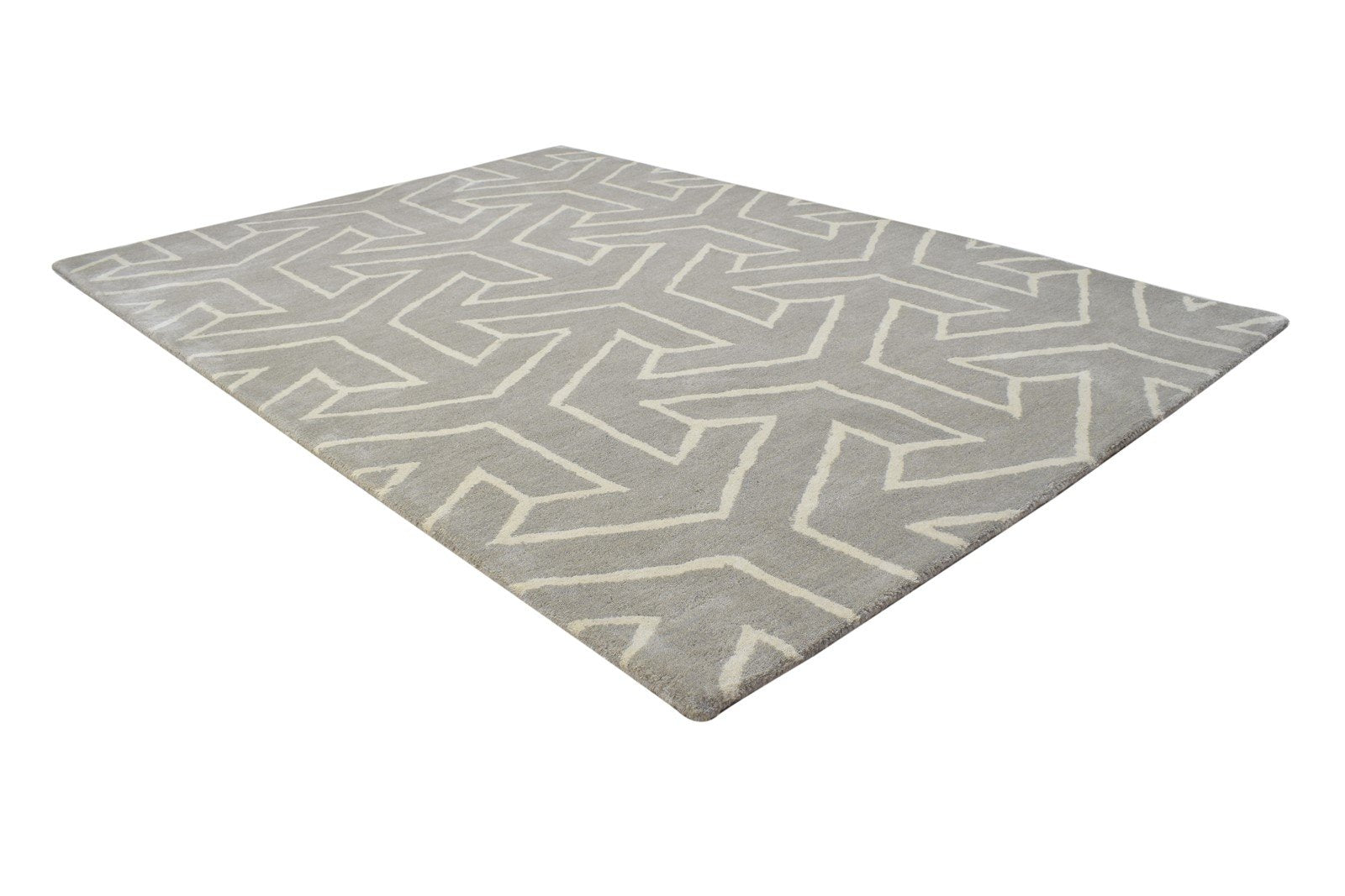Hand Tufted Brown Wool Rug 4' X 6' Modern Scandinavian Arrow Room Size Carpet 7864306925717