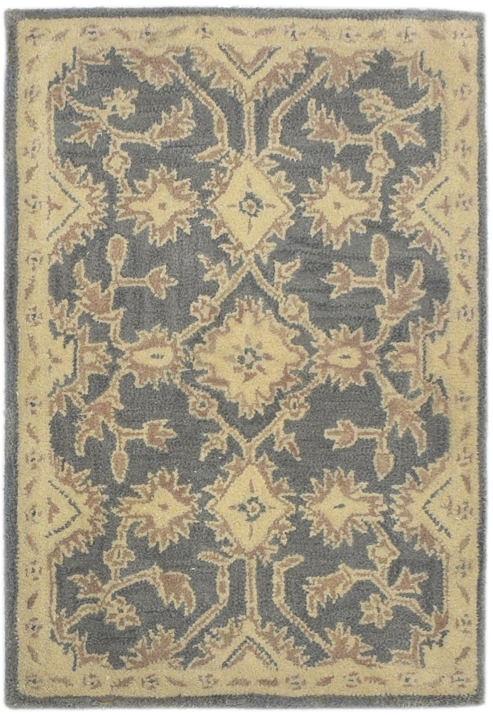 Hand Tufted Charcoal Wool Rug 2' X 3' Persien Afshar Oriental Small Carpet 7860695629973