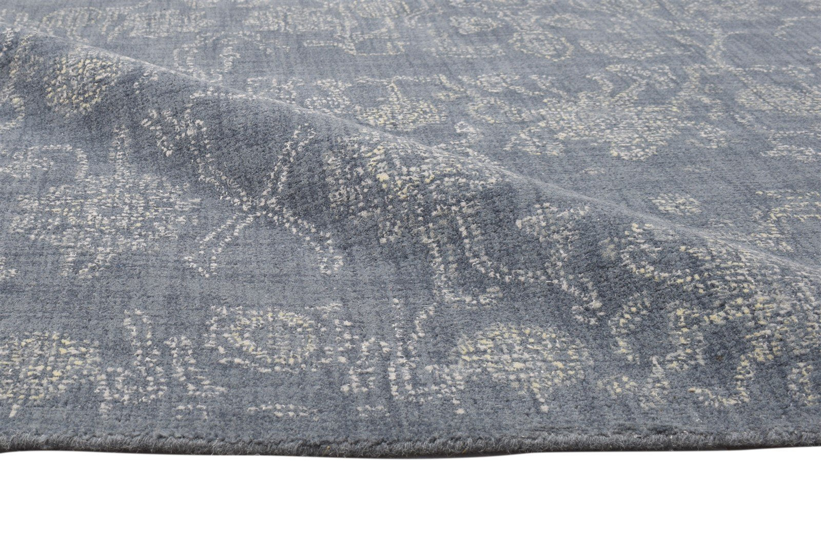 Hand Tufted Charcoal Wool Rug 5' X 8' Modern Oushak Floral Room Size Carpet 7864096686229