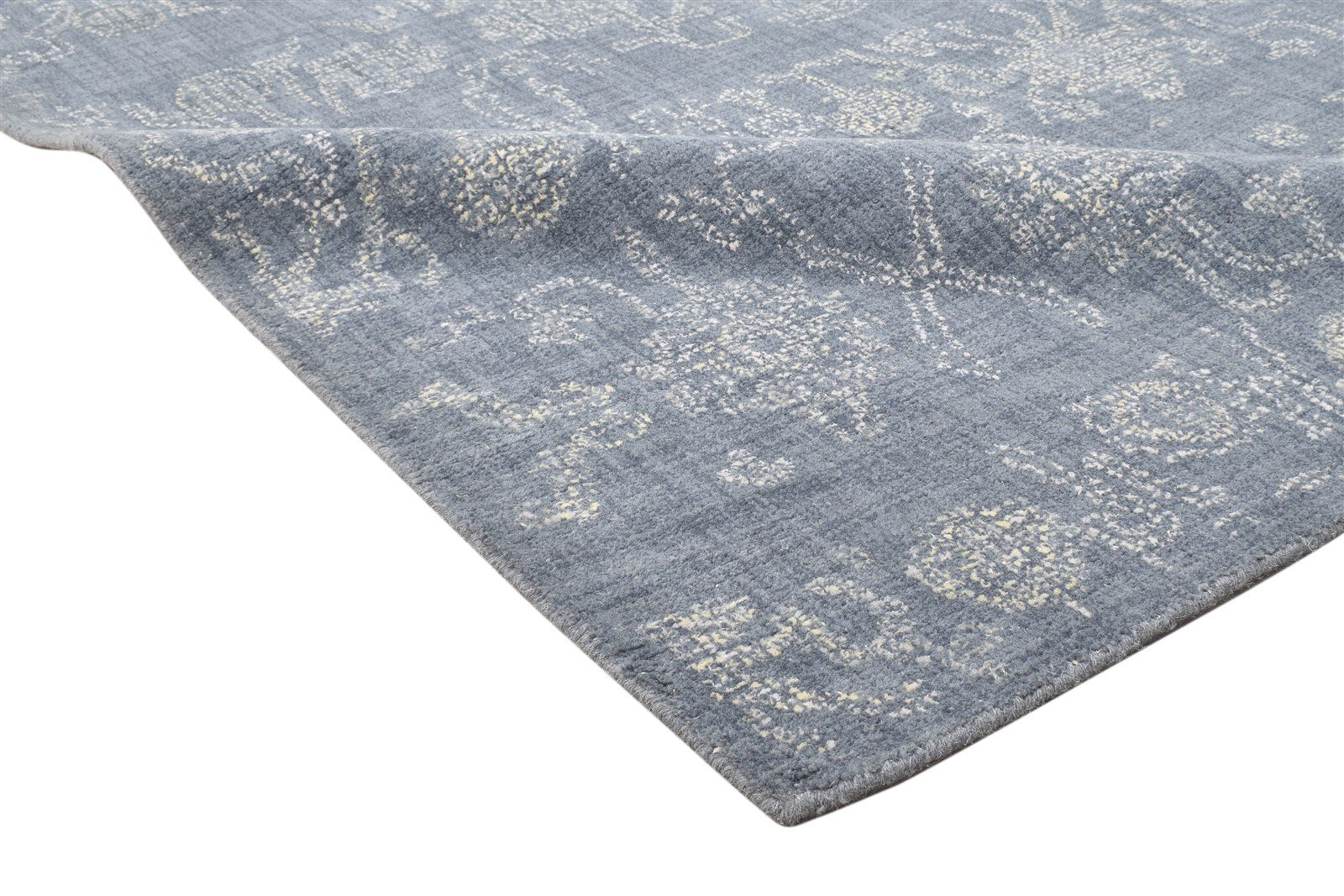 Hand Tufted Charcoal Wool Rug 5' X 8' Modern Oushak Floral Room Size Carpet 7864096686229