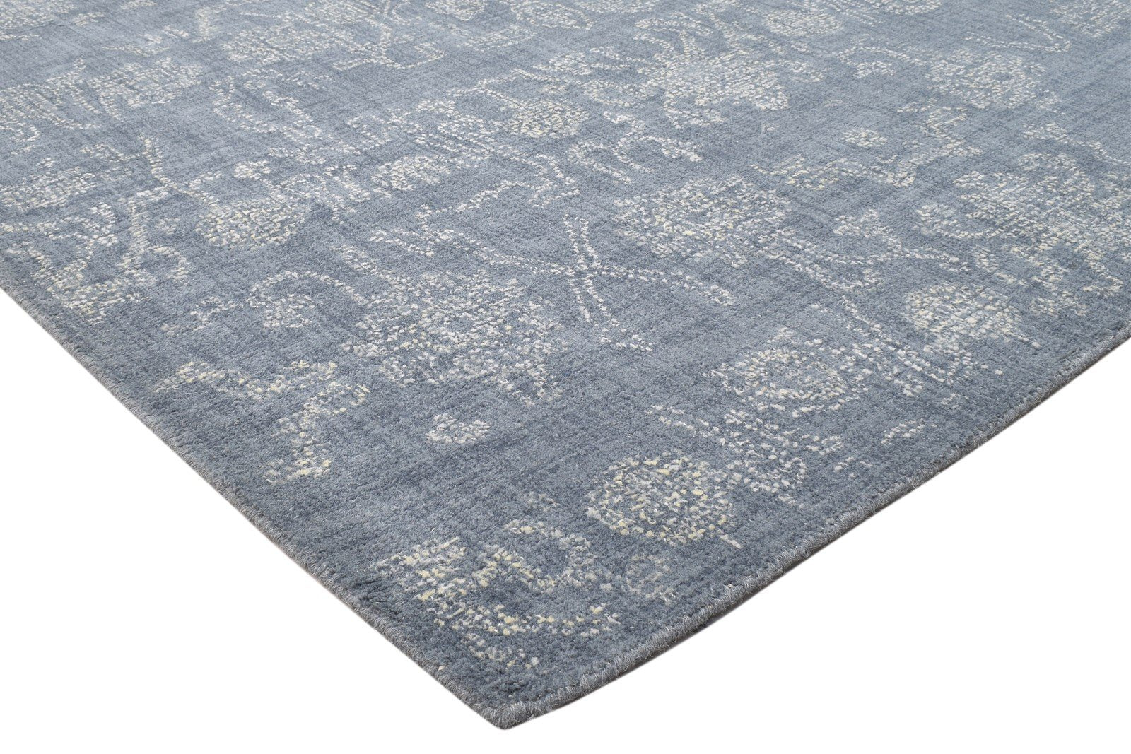 Hand Tufted Charcoal Wool Rug 5' X 8' Modern Oushak Floral Room Size Carpet 7864096686229