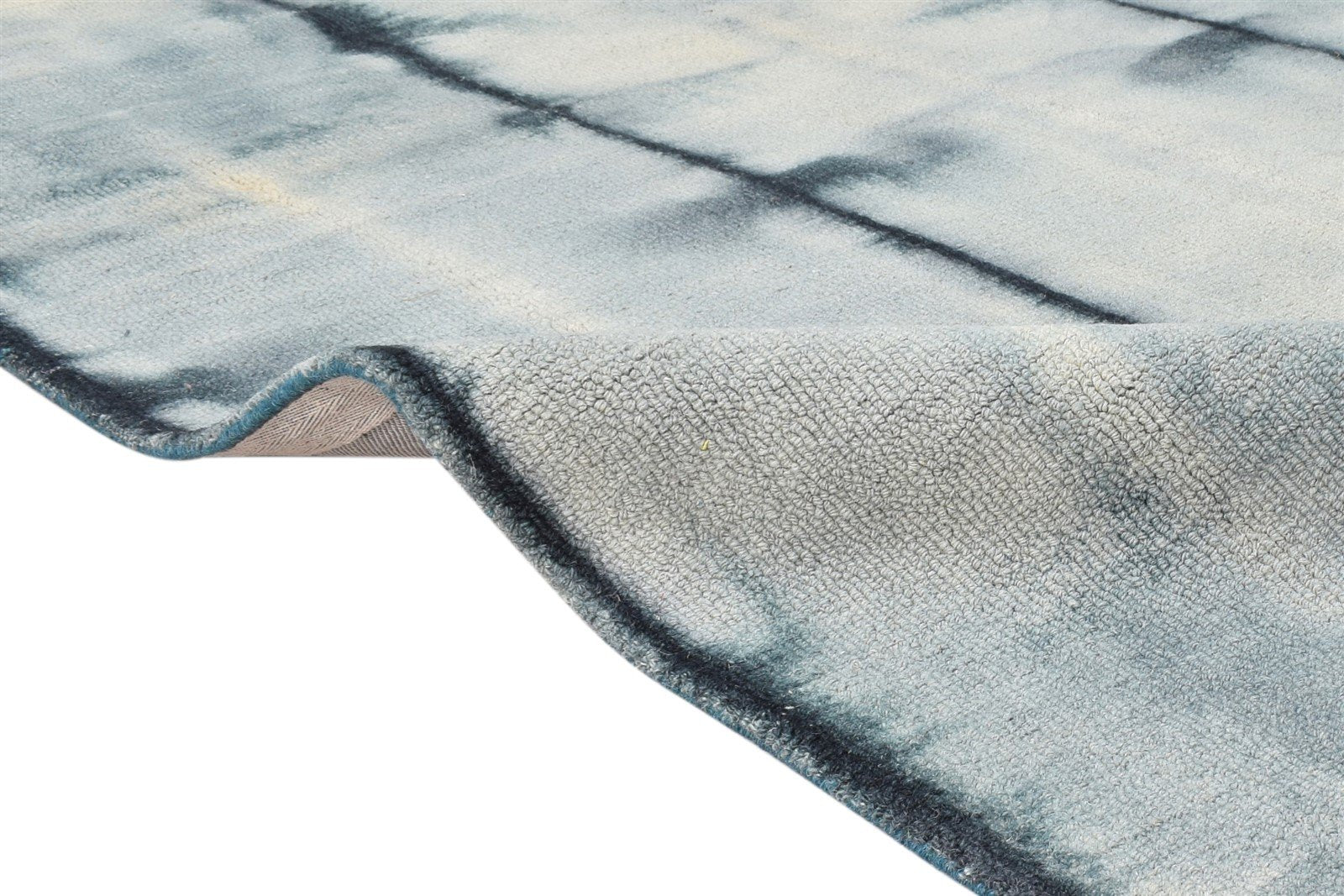 Belia Hand Tufted Charcoal Wool Rug 5' X 8' Modern Shibori Tie Dye 7865170854037