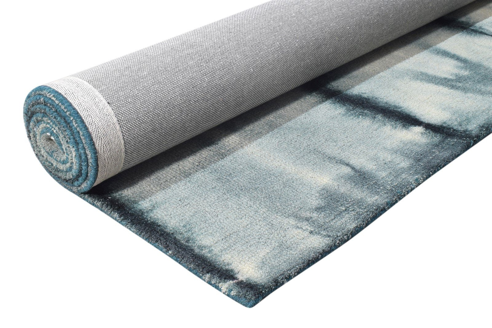 Belia Hand Tufted Charcoal Wool Rug 5' X 8' Modern Shibori Tie Dye 7865170854037