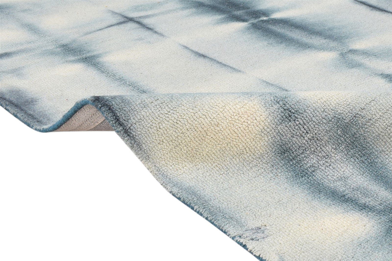 Hand Tufted Charcoal Wool Rug 5' X 8' Modern Shibori Tie Dye Room Size Carpet 7865175474325