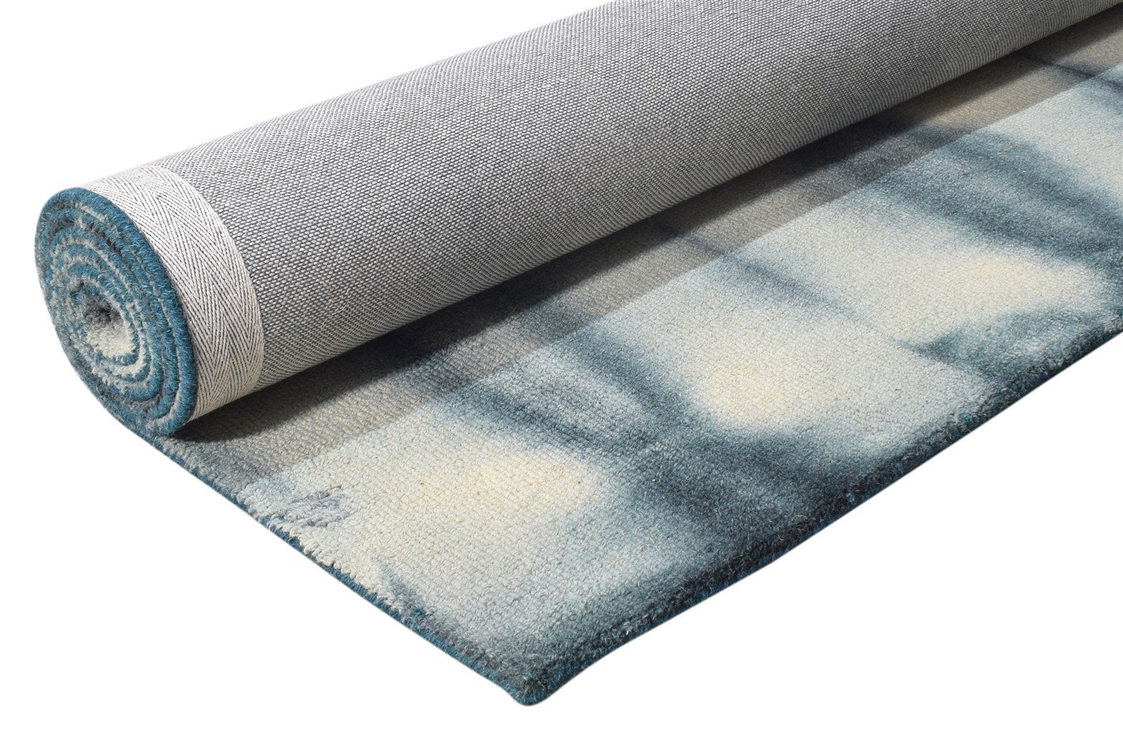 Hand Tufted Charcoal Wool Rug 5' X 8' Modern Shibori Tie Dye Room Size Carpet 7865175474325