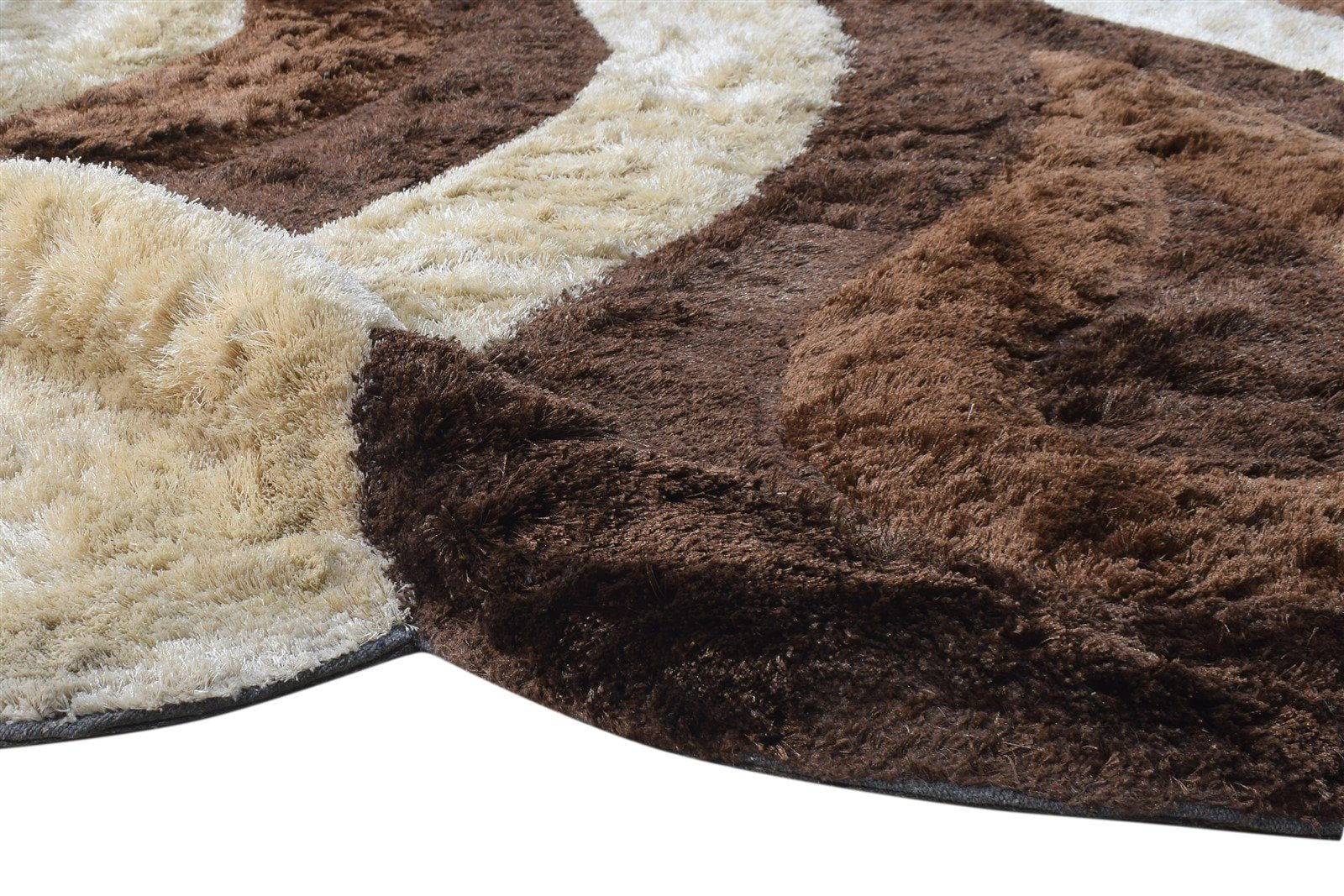 Rachelle Hand Tufted Chocolate Polypropylene Rug 6X8 Modern Scandinavian Abstract 7865054593173