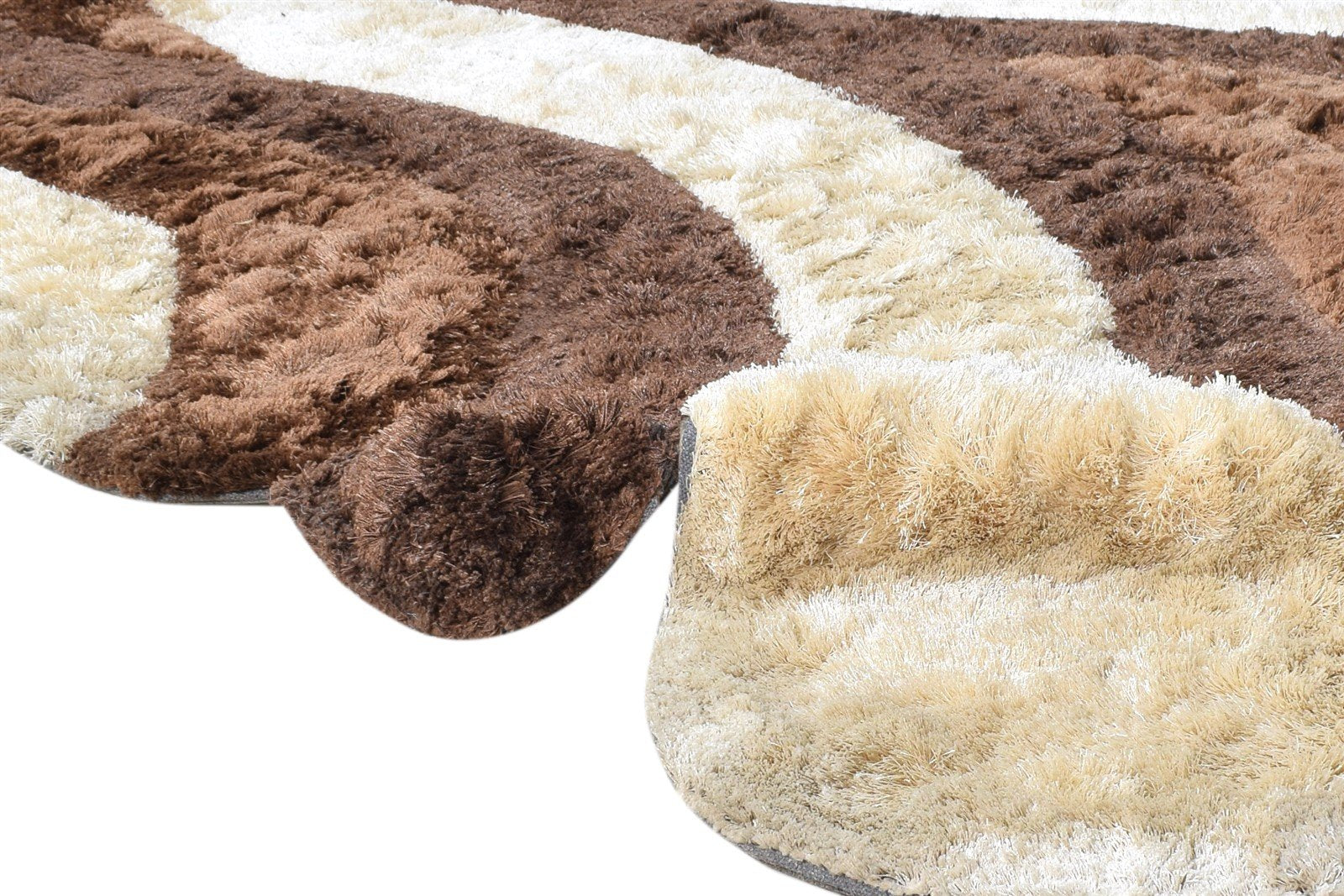 Rachelle Hand Tufted Chocolate Polypropylene Rug 6X8 Modern Scandinavian Abstract 7865054593173