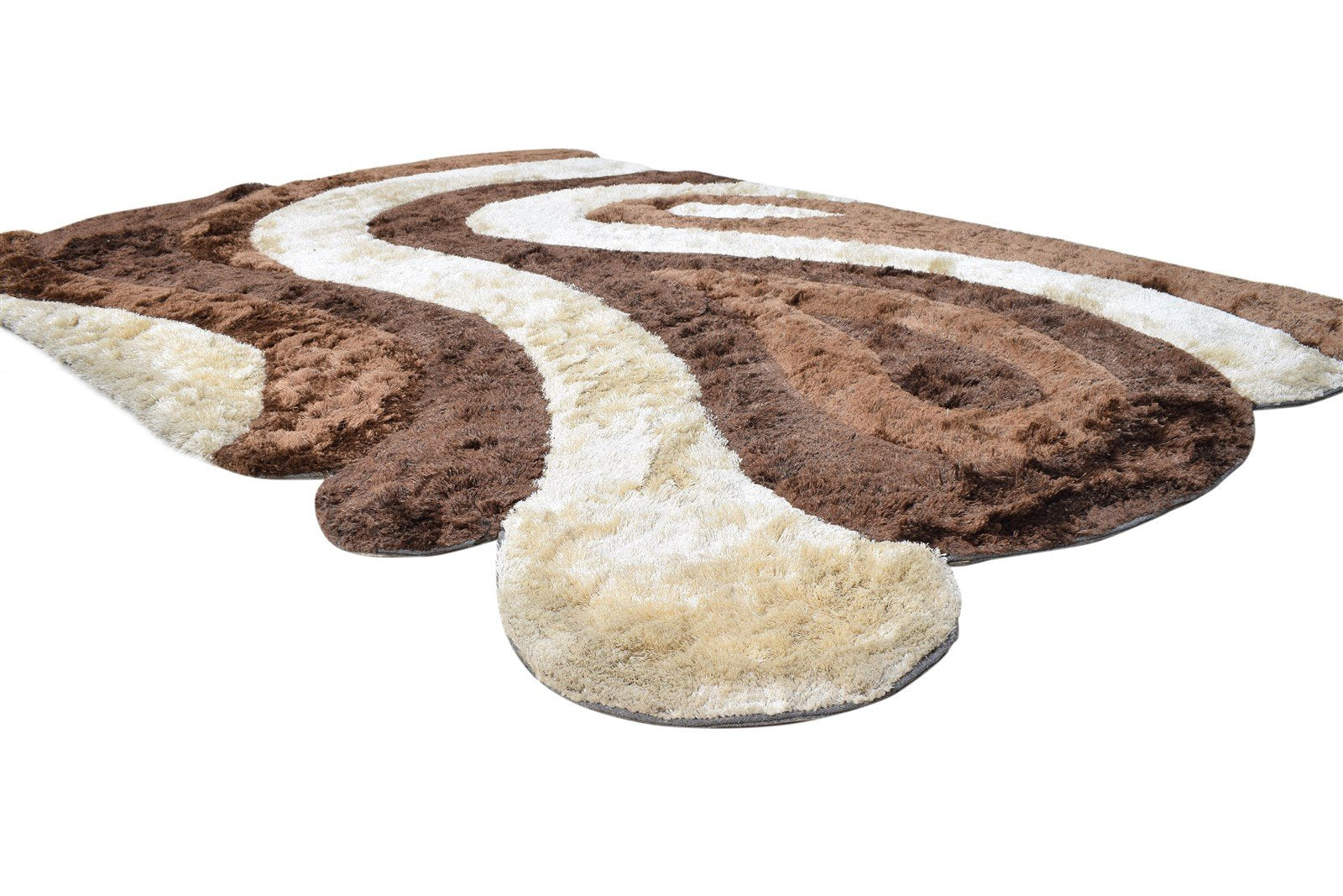 Rachelle Hand Tufted Chocolate Polypropylene Rug 6X8 Modern Scandinavian Abstract 7865054593173