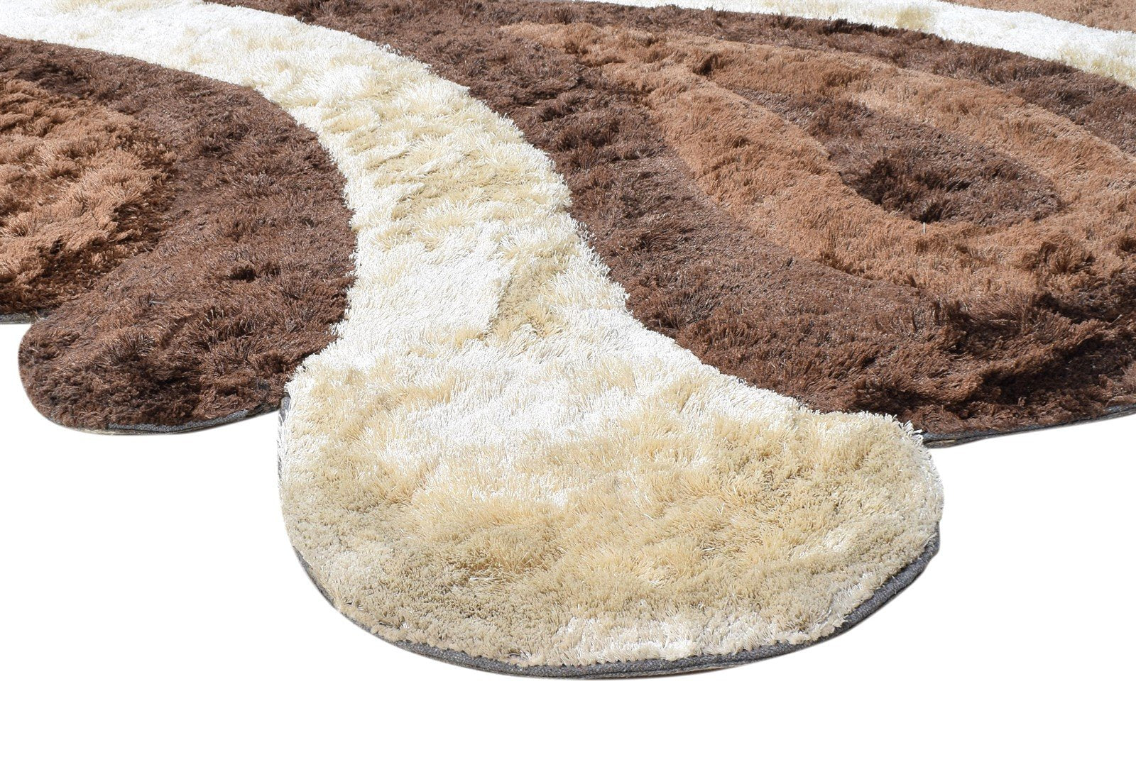 Rachelle Hand Tufted Chocolate Polypropylene Rug 6X8 Modern Scandinavian Abstract 7865054593173