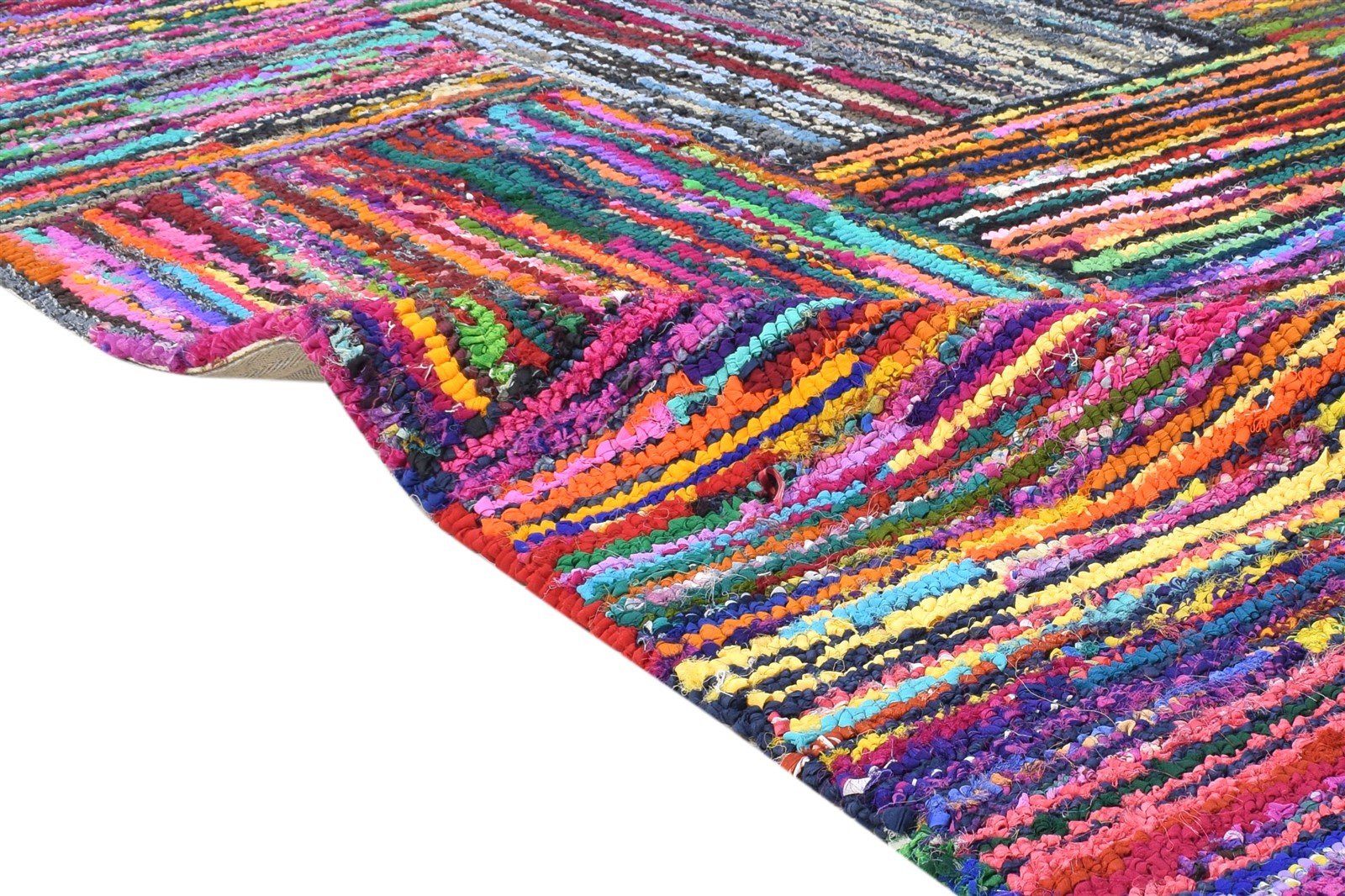 Hand Tufted Colorful Cotton Polyester Rug 5X8 Modern Bohemian Geometric Room Size 7865131991189