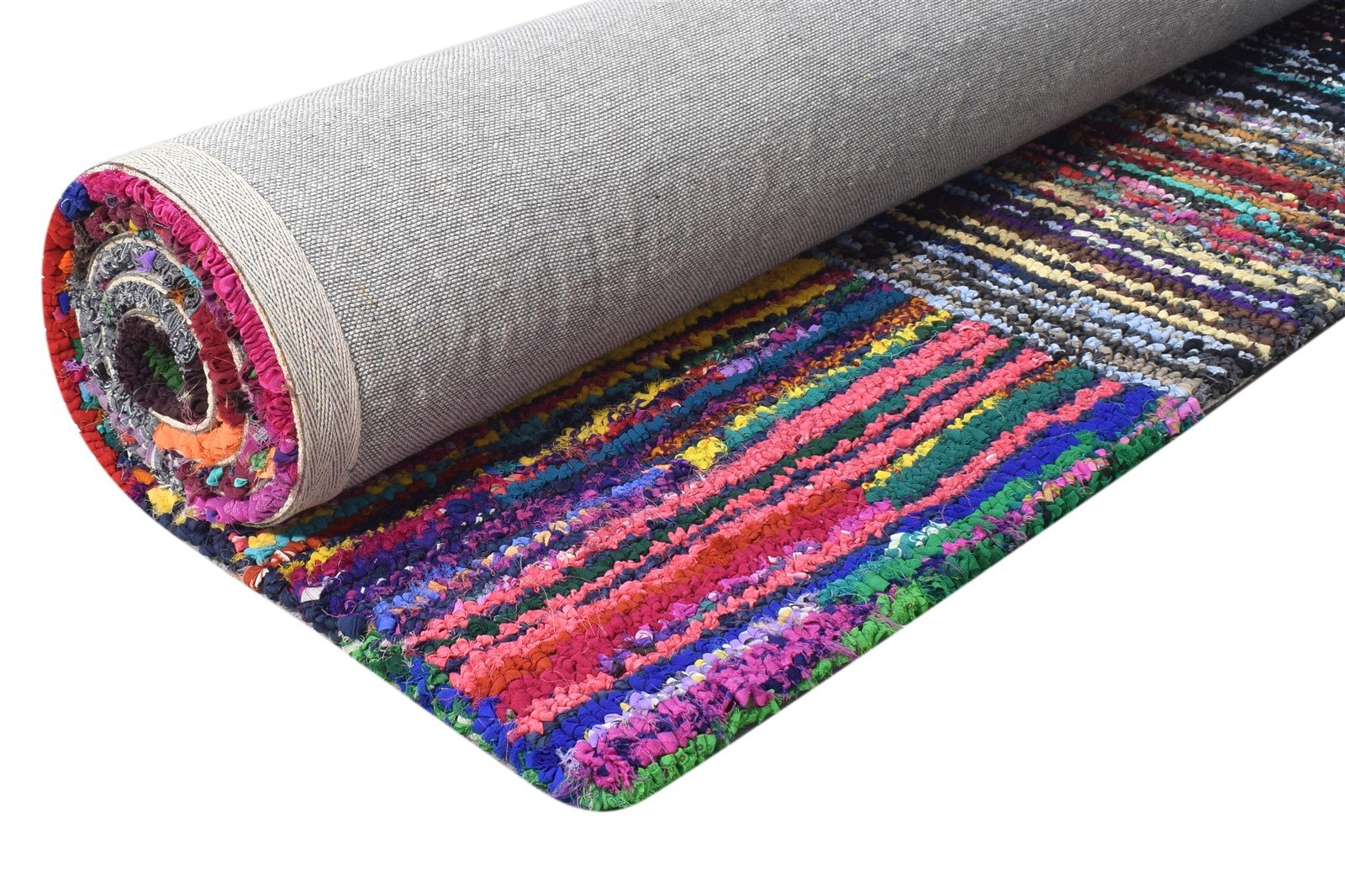 Hand Tufted Colorful Cotton Polyester Rug 5X8 Modern Bohemian Geometric Room Size 7865131991189