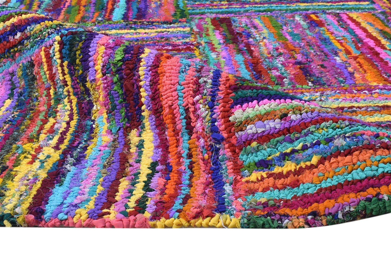 Hand Tufted Colorful Cotton Polyester Rug 5X8 Modern Bohemian Geometric Room Size 7865132253333