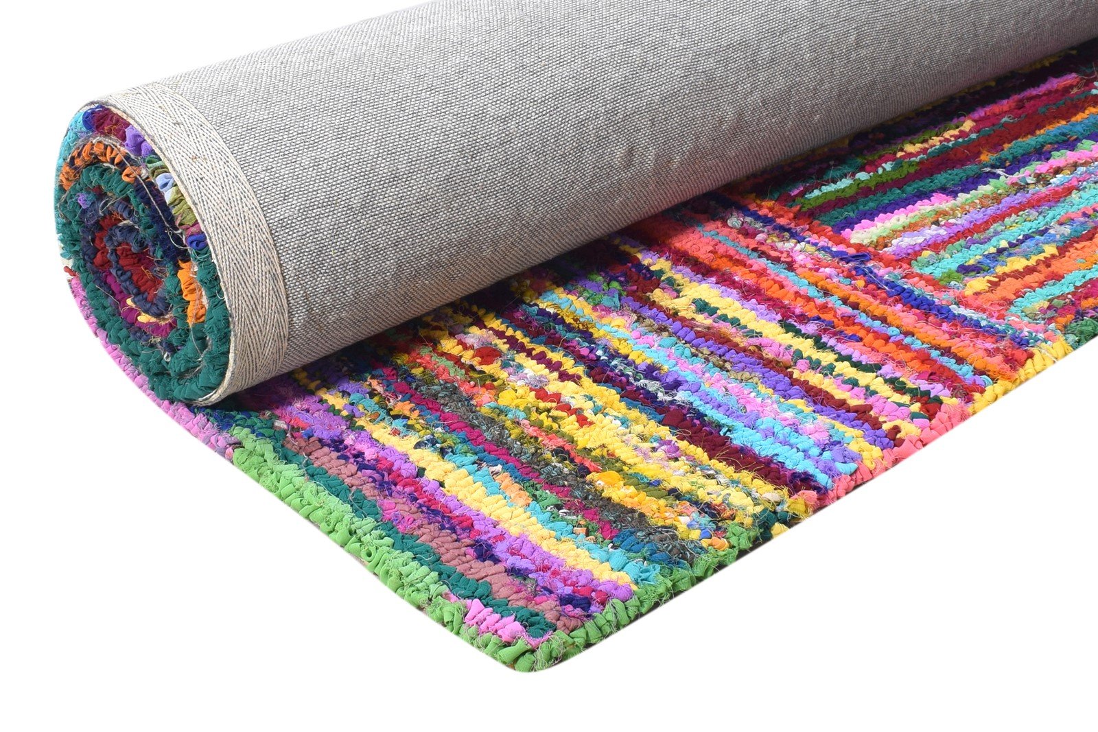 Hand Tufted Colorful Cotton Polyester Rug 5X8 Modern Bohemian Geometric Room Size 7865132253333