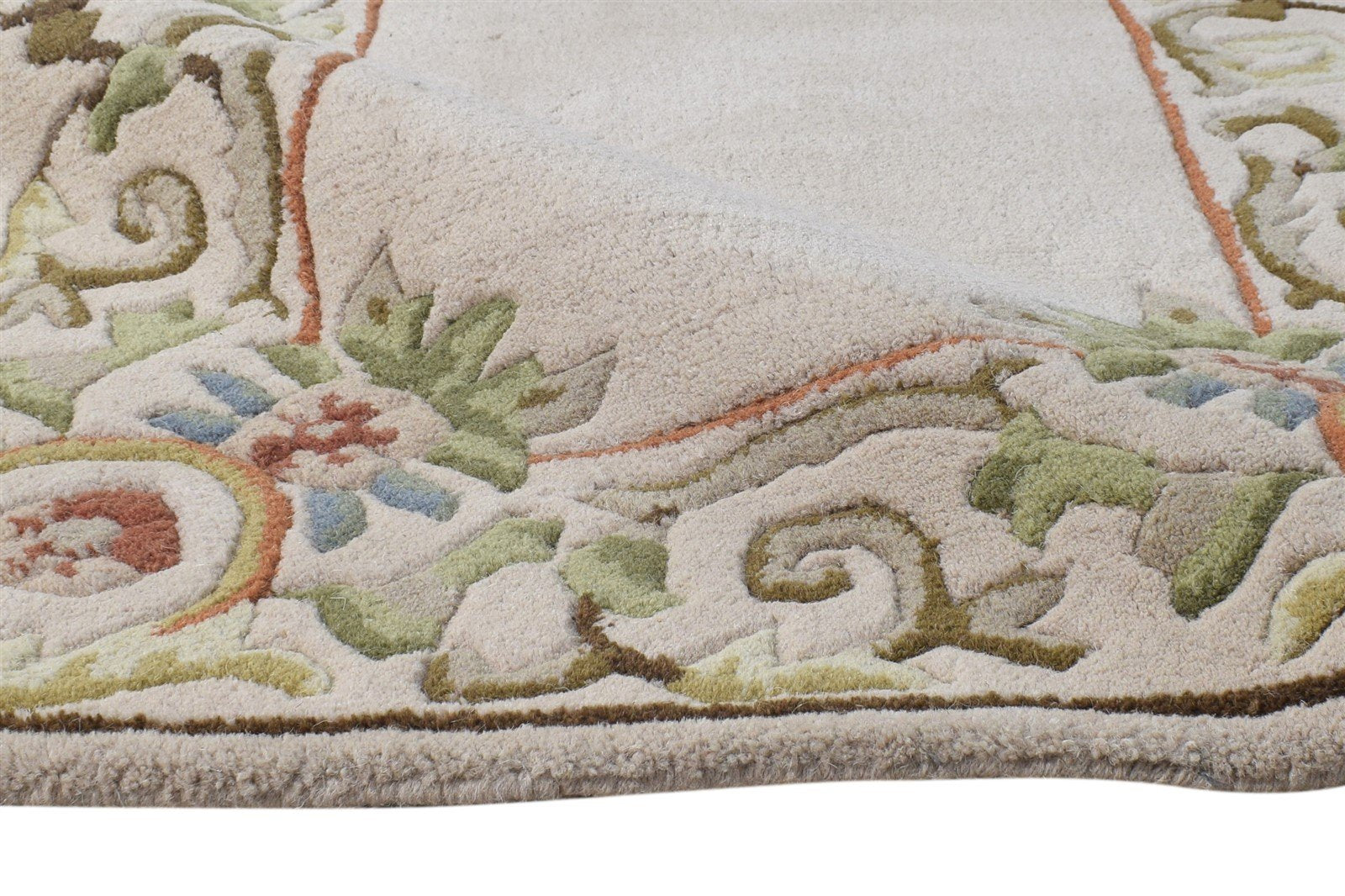 Hand Tufted Cream Wool Rug 3' X 10' Persian Mughal Oriental Small Runner 7864932925589