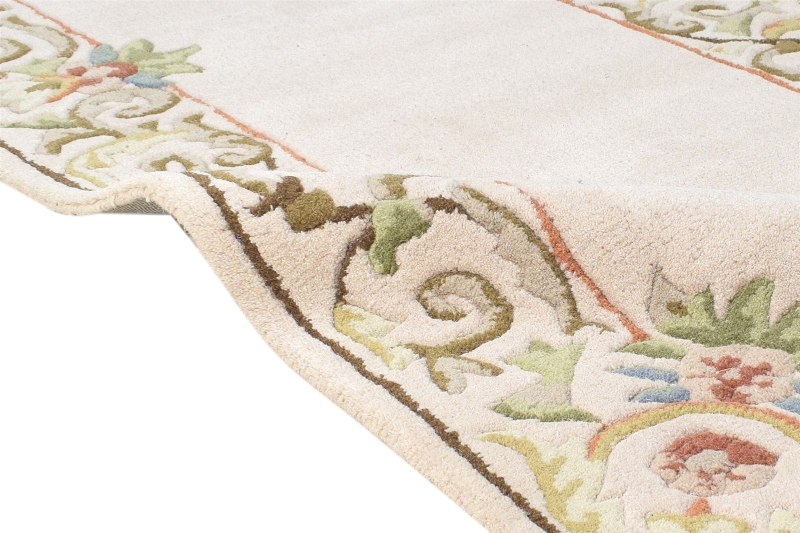 Hand Tufted Cream Wool Rug 3' X 10' Persian Mughal Oriental Small Runner 7864932925589
