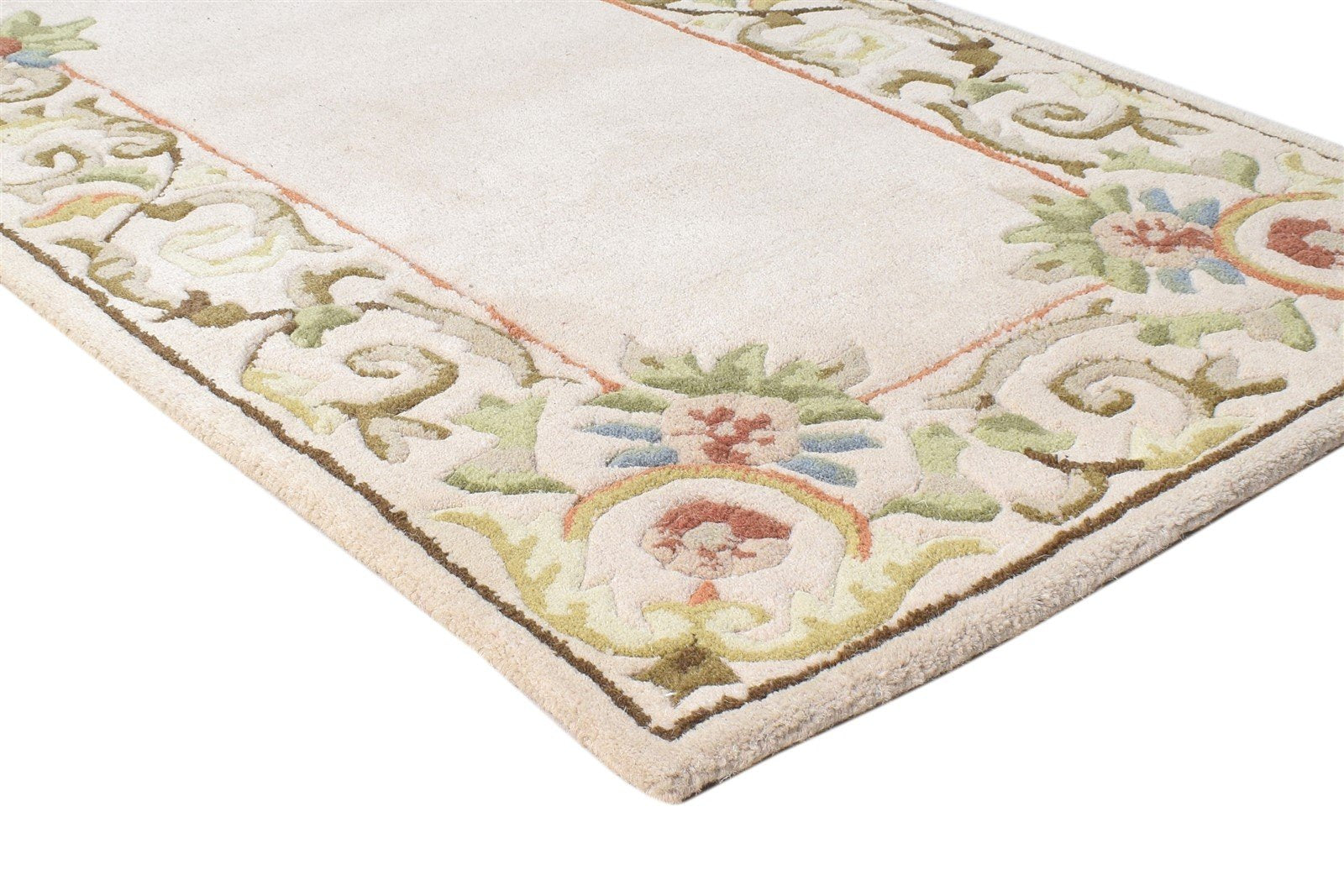 Hand Tufted Cream Wool Rug 3' X 10' Persian Mughal Oriental Small Runner 7864932925589