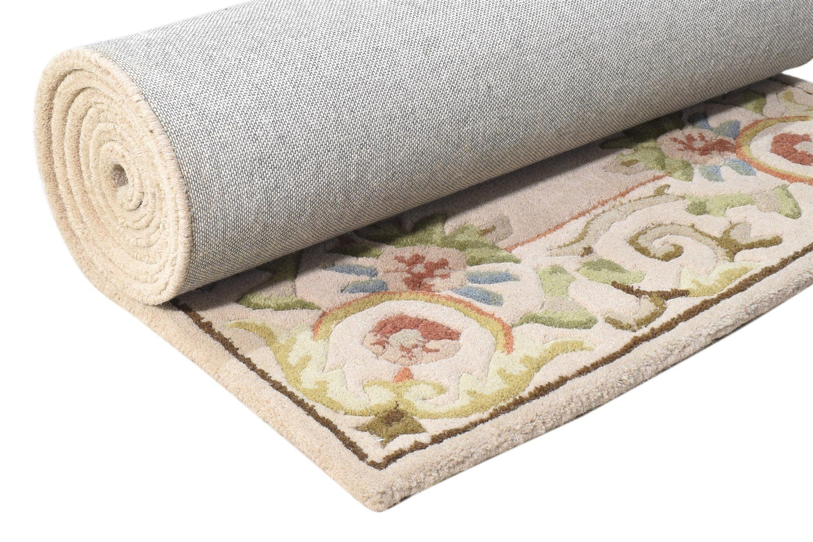 Hand Tufted Cream Wool Rug 3' X 10' Persian Mughal Oriental Small Runner 7864932925589