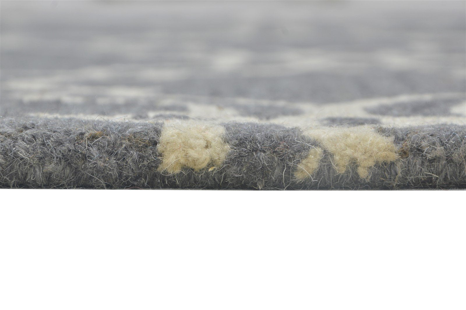 Hand Tufted Dark Grey Wool Rug 4' X 6' Modern Moroccan Trellis Room Size Carpet 7864306696341