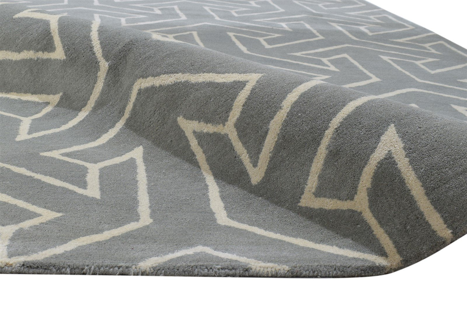Hand Tufted Dark Grey Wool Rug 5' X 8' Modern Indian Arrow Room Size Carpet 7864265703573
