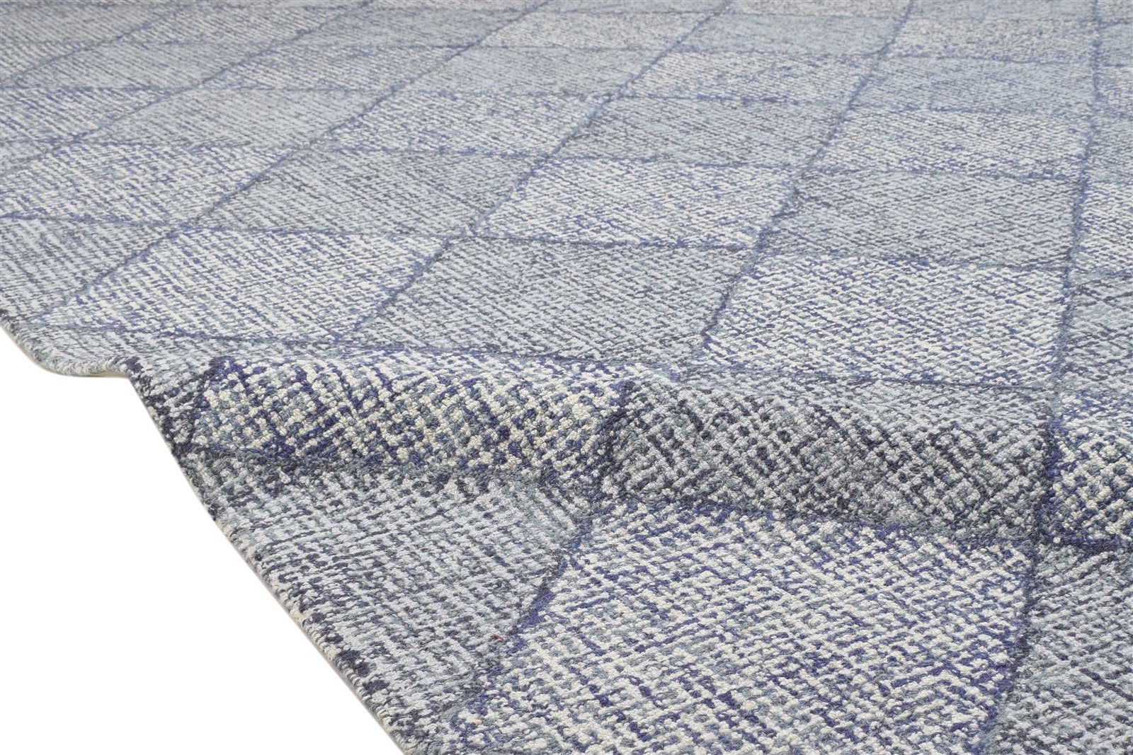 Hand Tufted Dark Grey Wool Rug 8X11 Modern Scandinavian Geometric Large Carpet 7864142168213