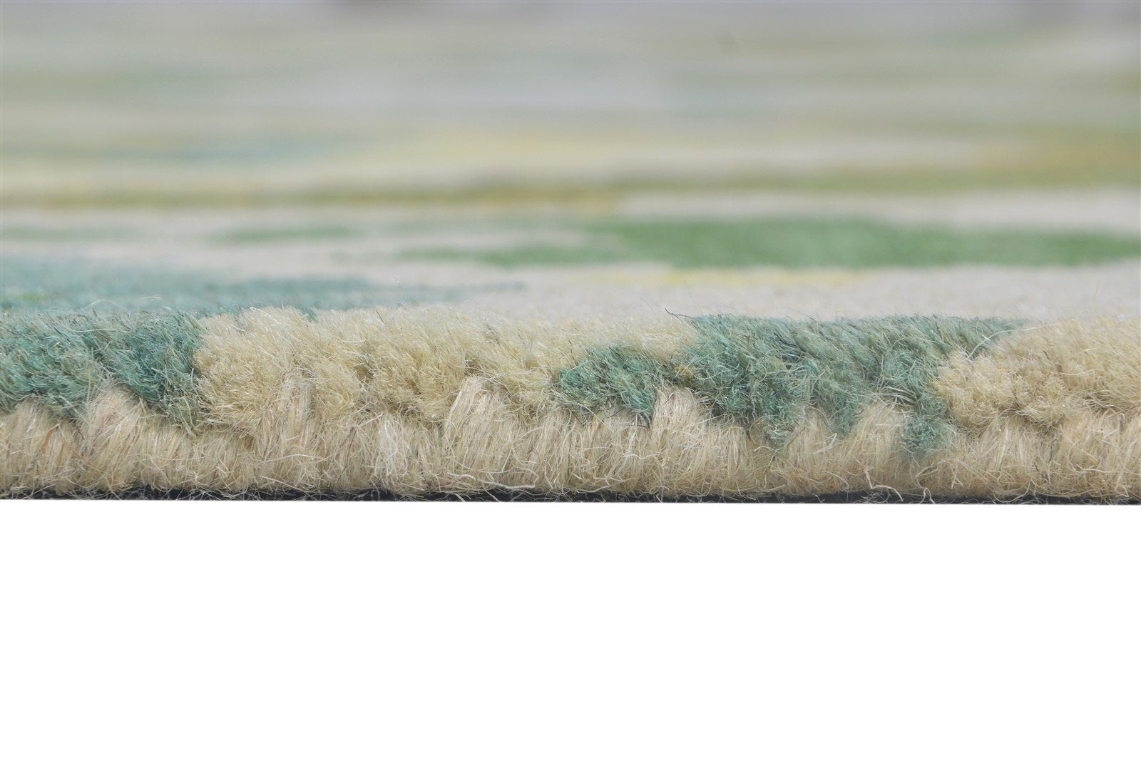 Hand Tufted Green Wool Rug 5' X 8' Modern European Ikat Room Size Carpet 7865176162453