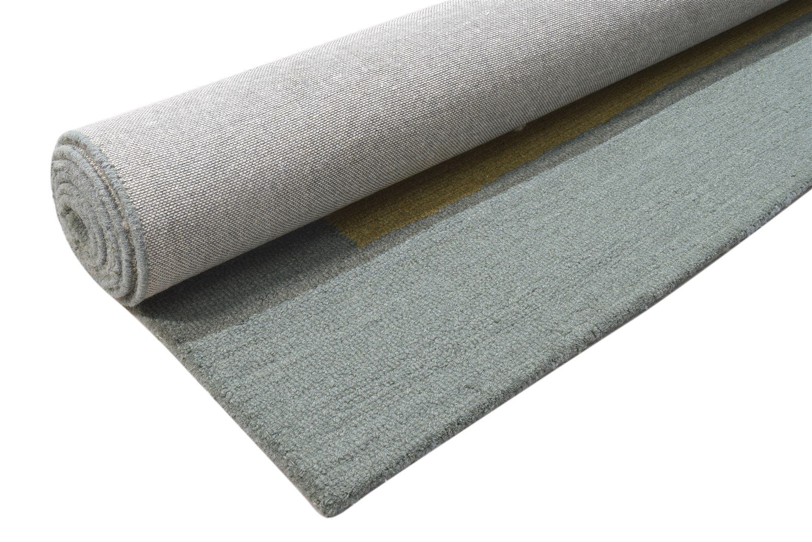 Hand Tufted Green Wool Rug 5' X 8' Modern Scandinavian Bordered Room Size Carpet 7864095768725