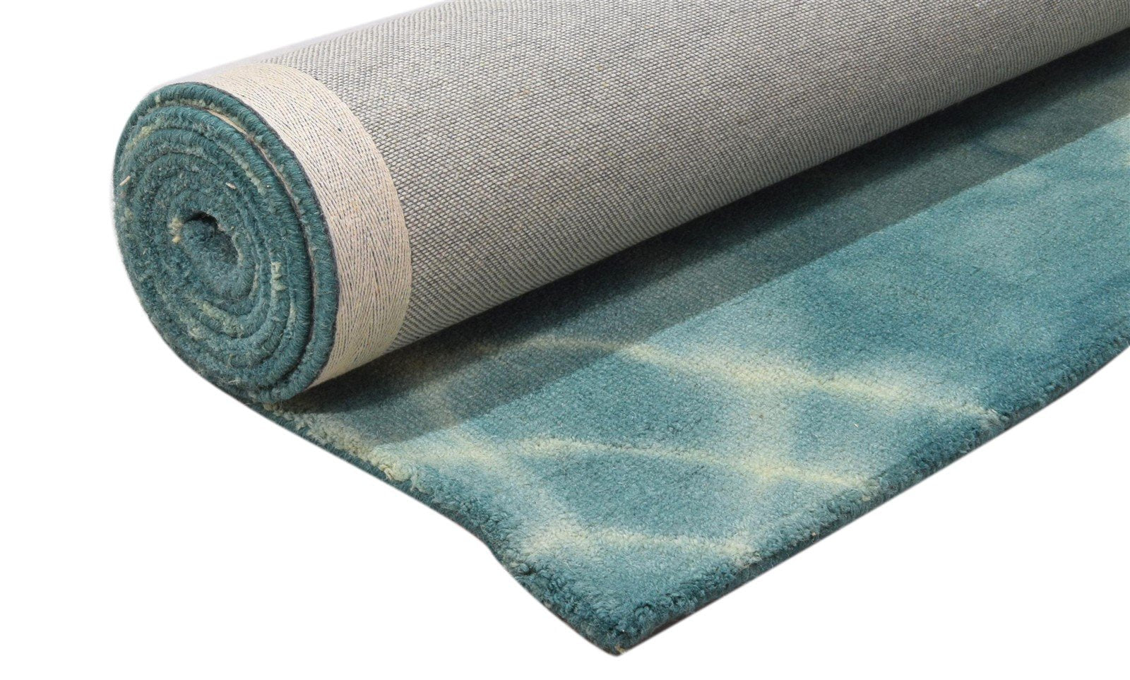 Hand Tufted Green Wool Rug 5' X 8' Modern Shibori Tie Dye Room Size Carpet 7860684521621