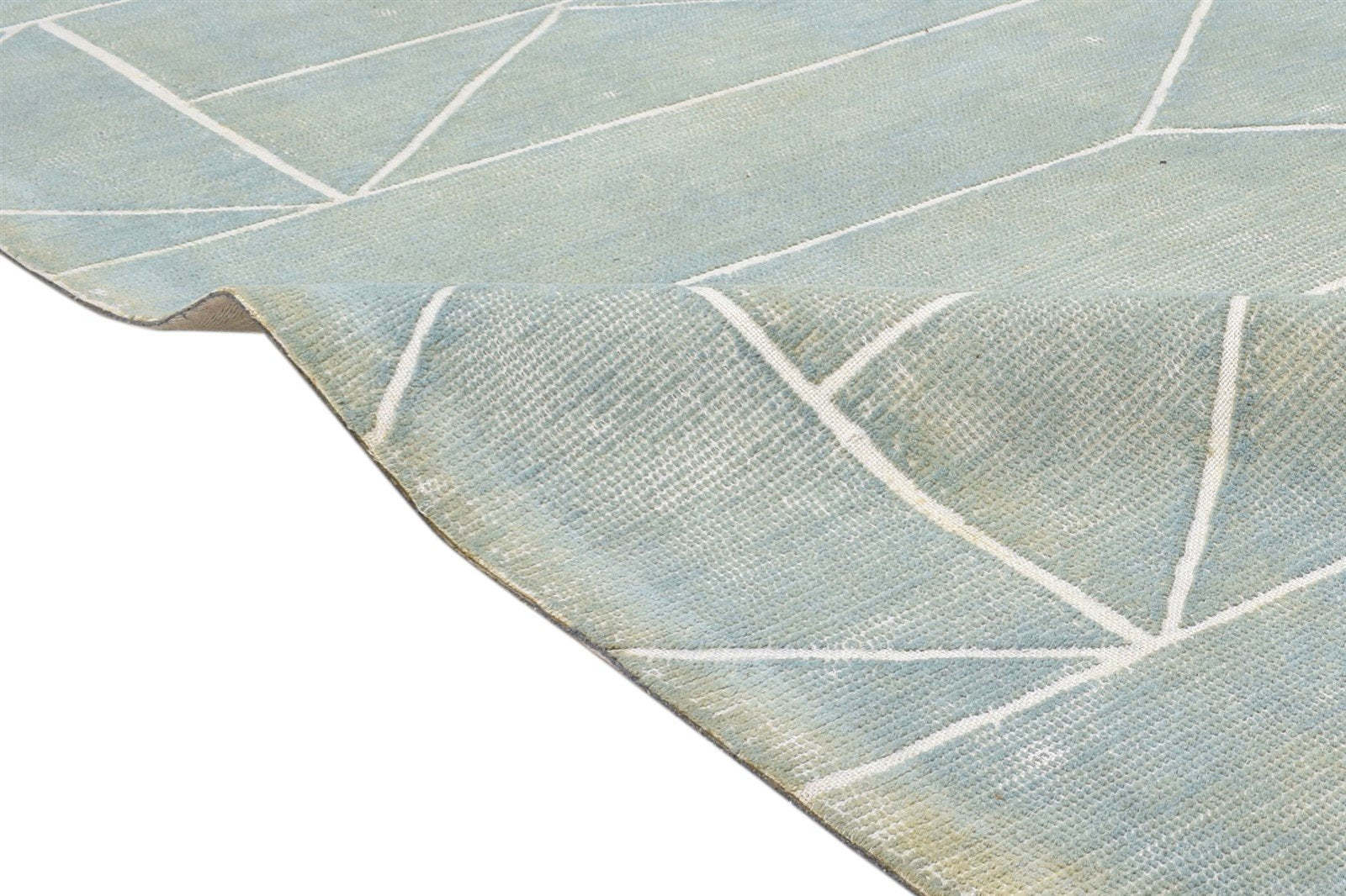Hand Tufted Green Wool Rug 5X7 Modern Scandinavian Geometric Room Size Carpet 7864329568405