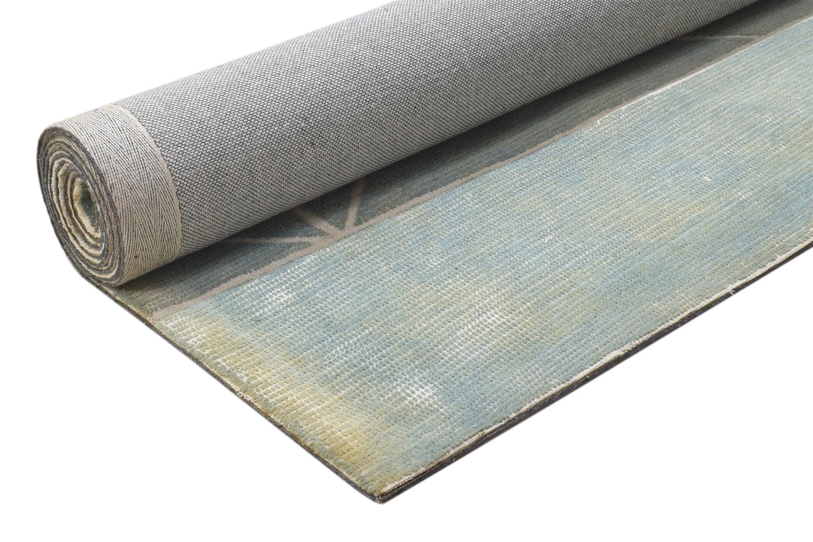 Hand Tufted Green Wool Rug 5X7 Modern Scandinavian Geometric Room Size Carpet 7864329568405