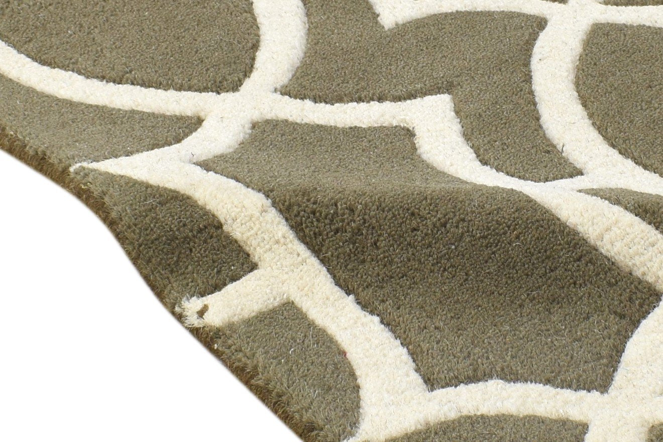 Hand Tufted Grey Wool Rug 2' X 2' Modern Moroccan Floral Small Carpet 7864128110741