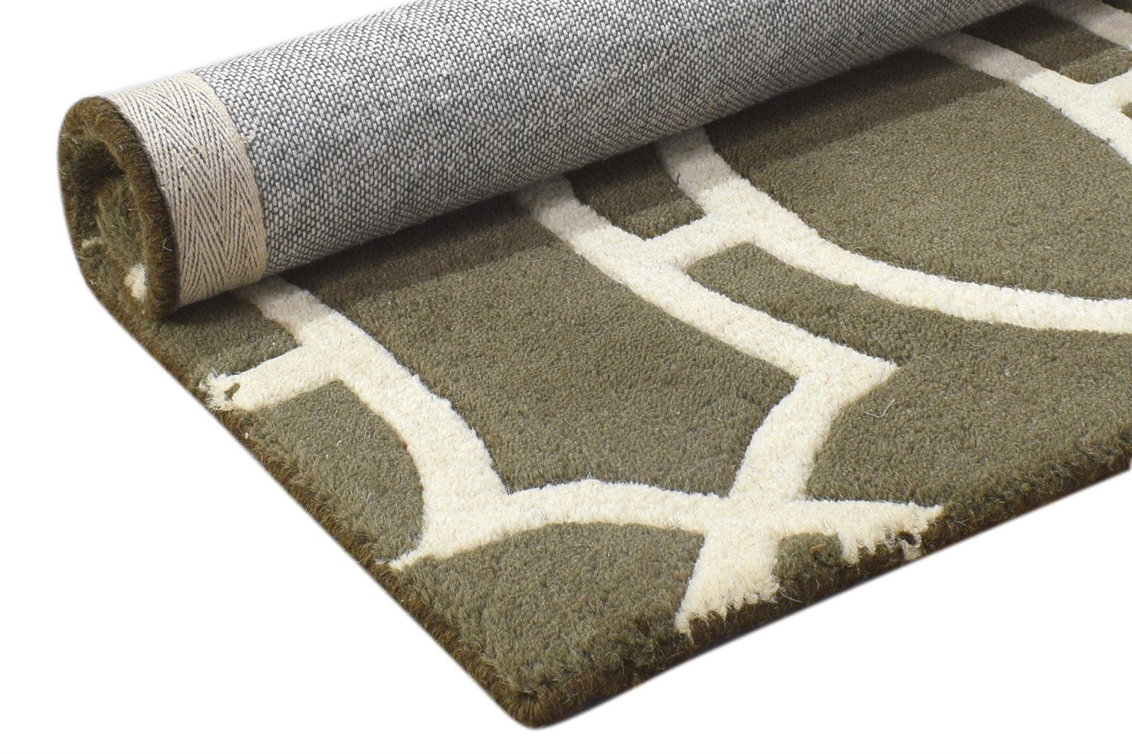 Hand Tufted Grey Wool Rug 2' X 2' Modern Moroccan Floral Small Carpet 7864128110741
