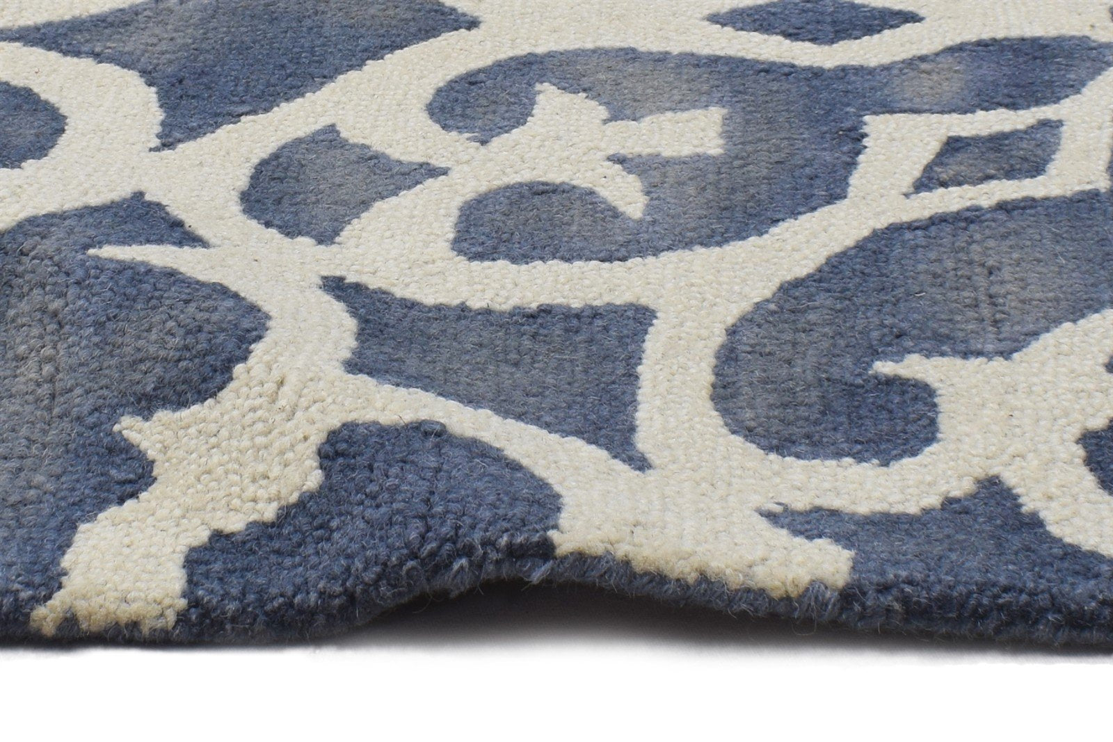 Hand Tufted Grey Wool Rug 2' X 2' Modern Moroccan Floral Small Carpet 7864128929941