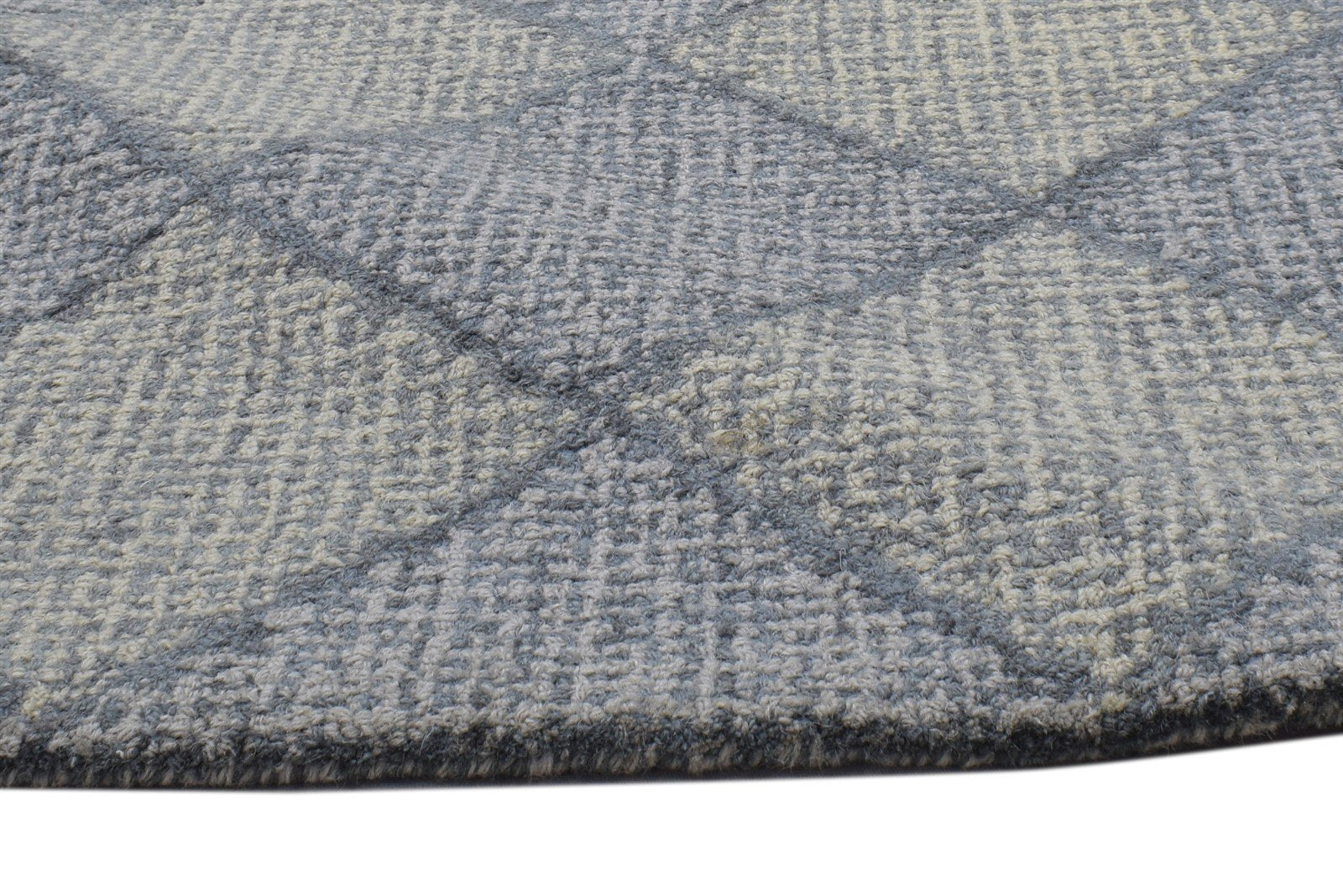 Hand Tufted Grey Wool Rug 2' X 3' Modern Scandinavian Diamond Small Carpet 7864136138901