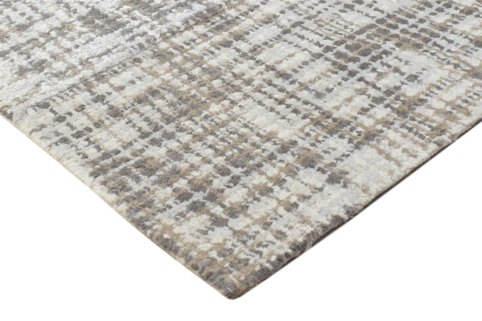 Hand Tufted Grey Wool Rug 2' X 3' Modern Scandinavian Geometric Small Carpet 7864141676693