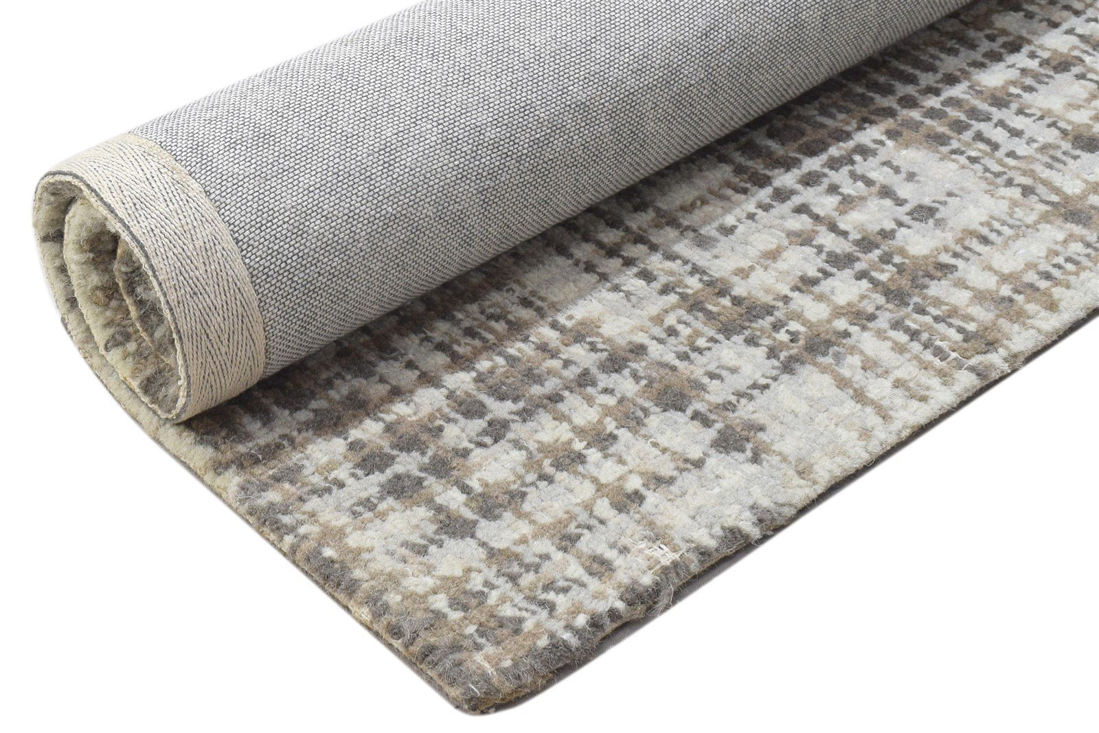 Hand Tufted Grey Wool Rug 2' X 3' Modern Scandinavian Geometric Small Carpet 7864141676693