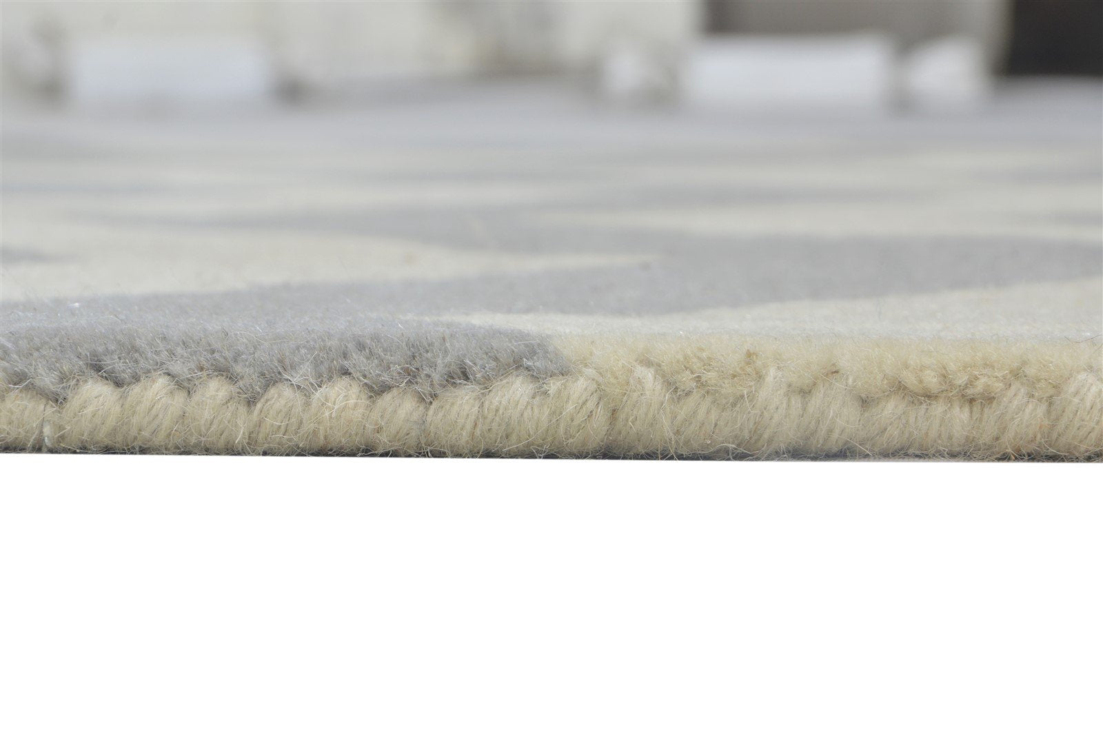 Hand Tufted Grey Wool Rug 3' X 5' Modern Scandinavian Chevron Room Size Carpet 7864306008213