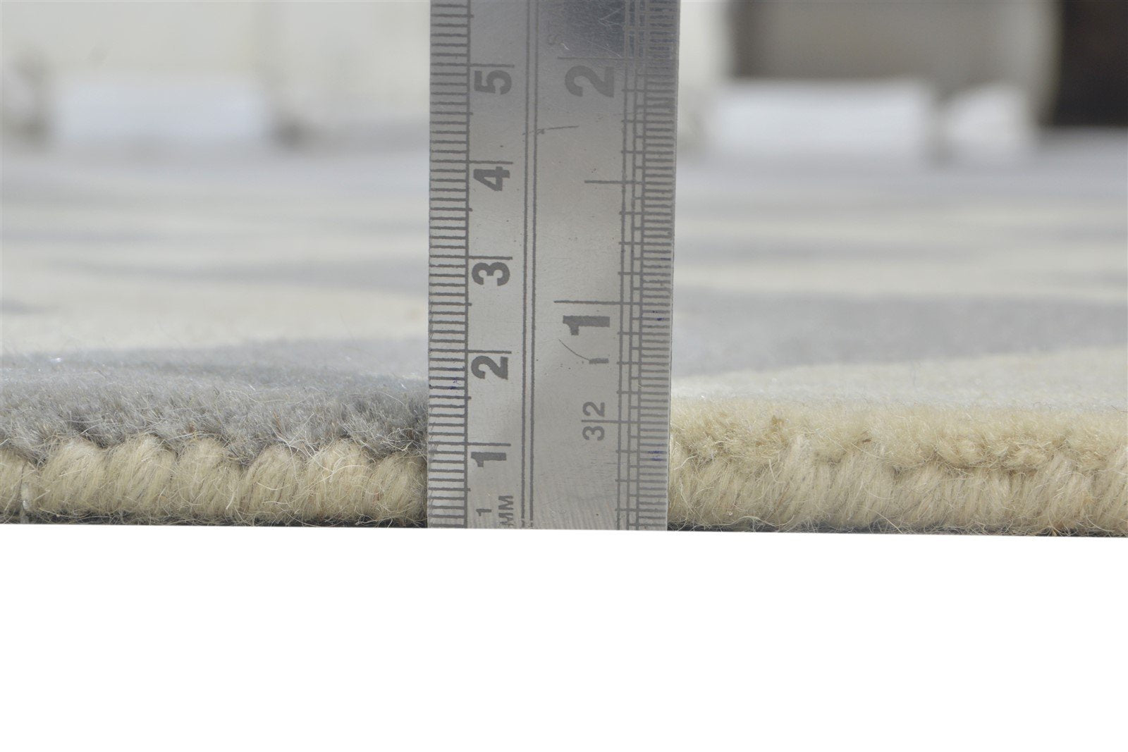 Hand Tufted Grey Wool Rug 3' X 5' Modern Scandinavian Chevron Room Size Carpet 7864306008213