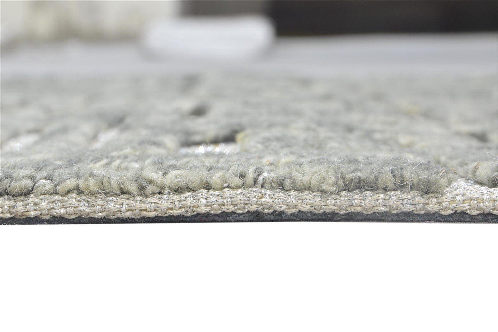 Hand Tufted Grey Wool Rug 3' X 5' Modern Scandinavian Geometric Room Size Carpet 7864142889109