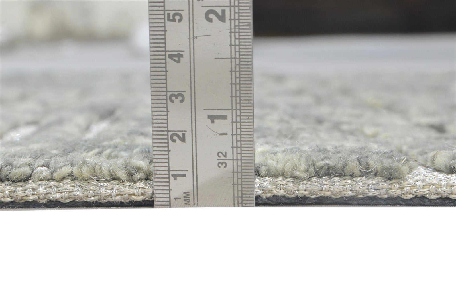 Hand Tufted Grey Wool Rug 3' X 5' Modern Scandinavian Geometric Room Size Carpet 7864142889109