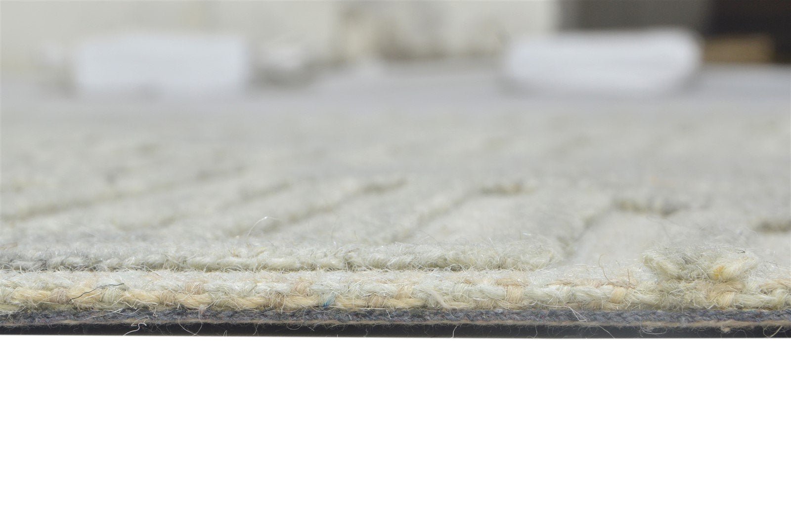 Hand Tufted Grey Wool Rug 4' X 5' Modern Scandinavian Geometric Room Size Carpet 7864143446165
