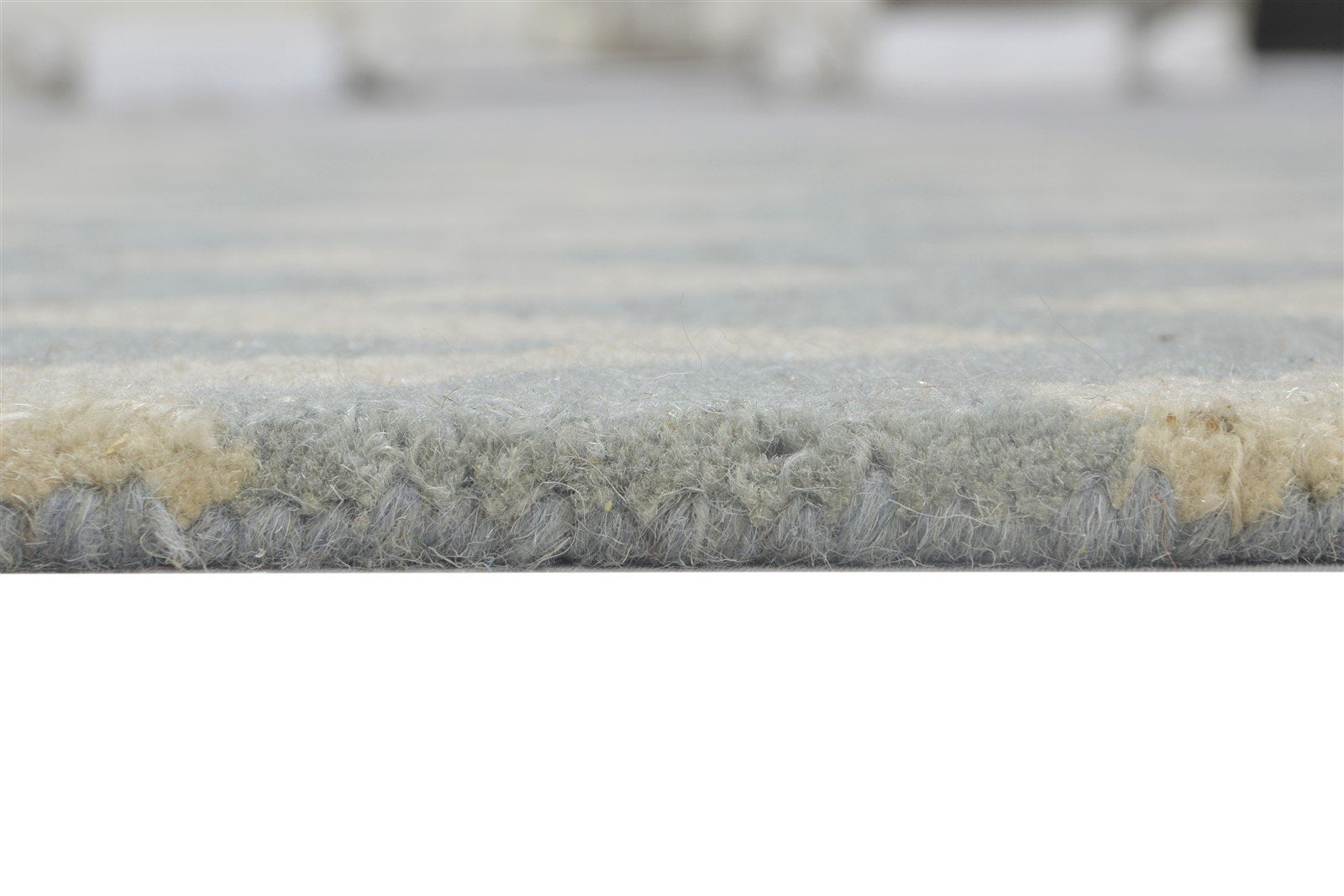 Hand Tufted Grey Wool Rug 4' X 6' Modern Scandinavian Chevron Room Size Carpet 7864308367509