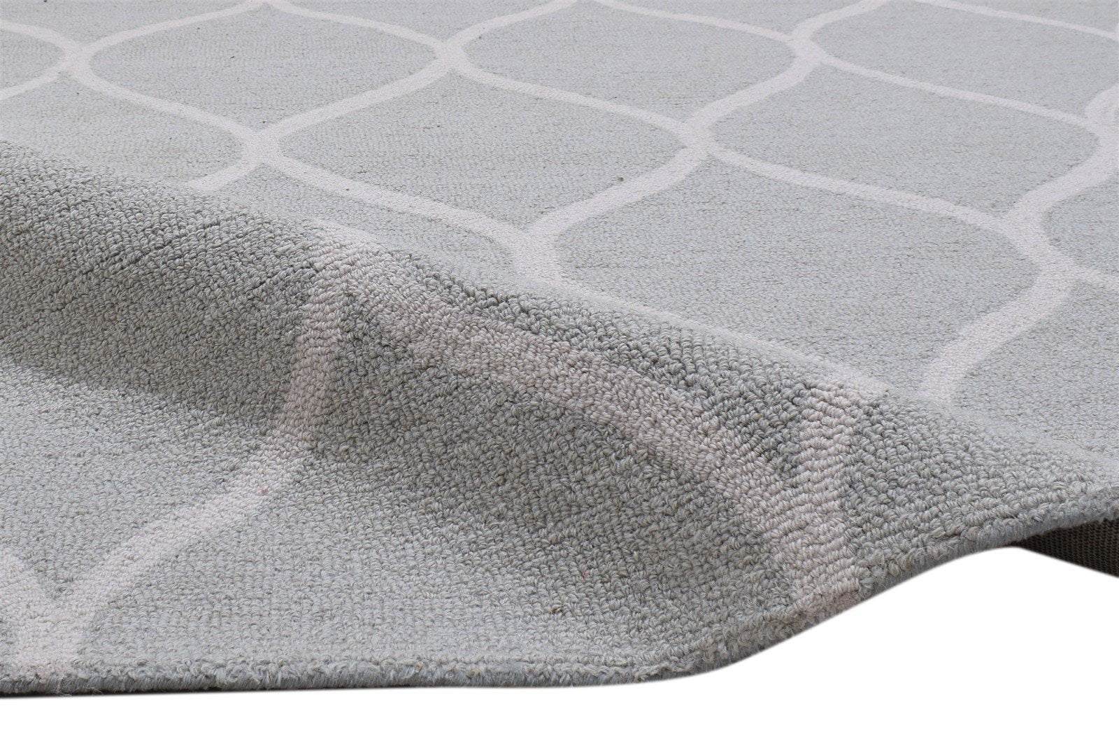 Hand Tufted Grey Wool Rug 5' X 7' Modern Moroccan Trellis Room Size Carpet 7860706017429