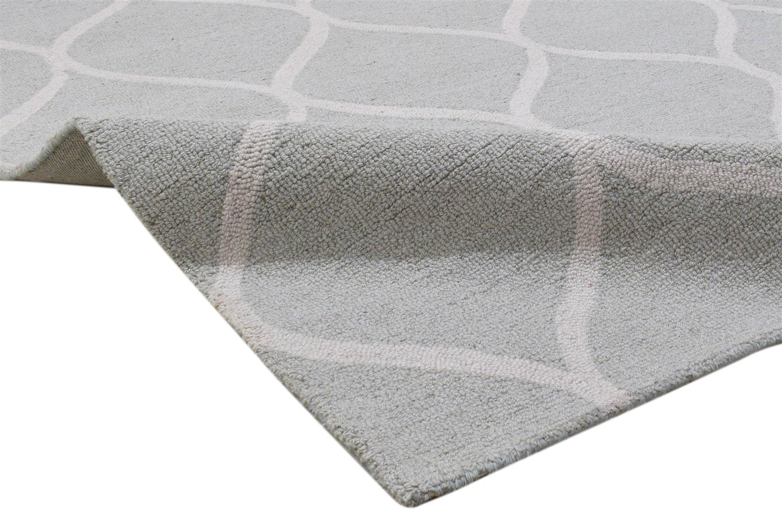 Hand Tufted Grey Wool Rug 5' X 7' Modern Moroccan Trellis Room Size Carpet 7860706017429