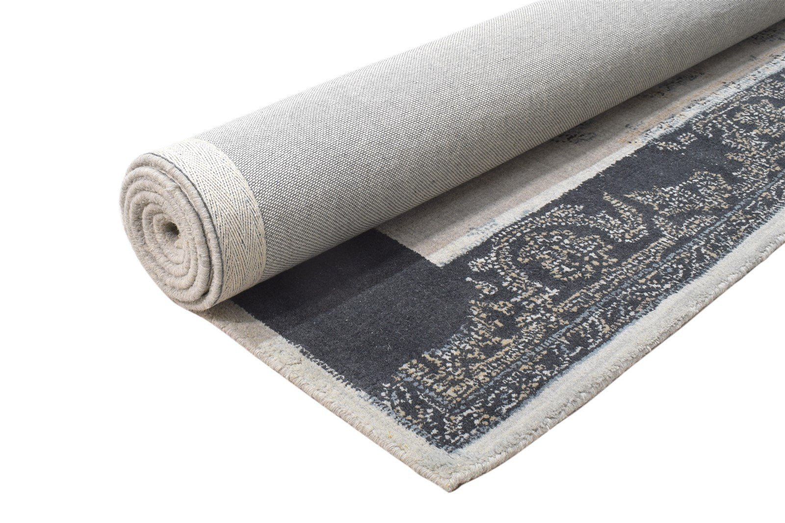 Hand Tufted Grey Wool Rug 5' X 8' Erased Oushak Oriental Room Size Carpet 7864095211669