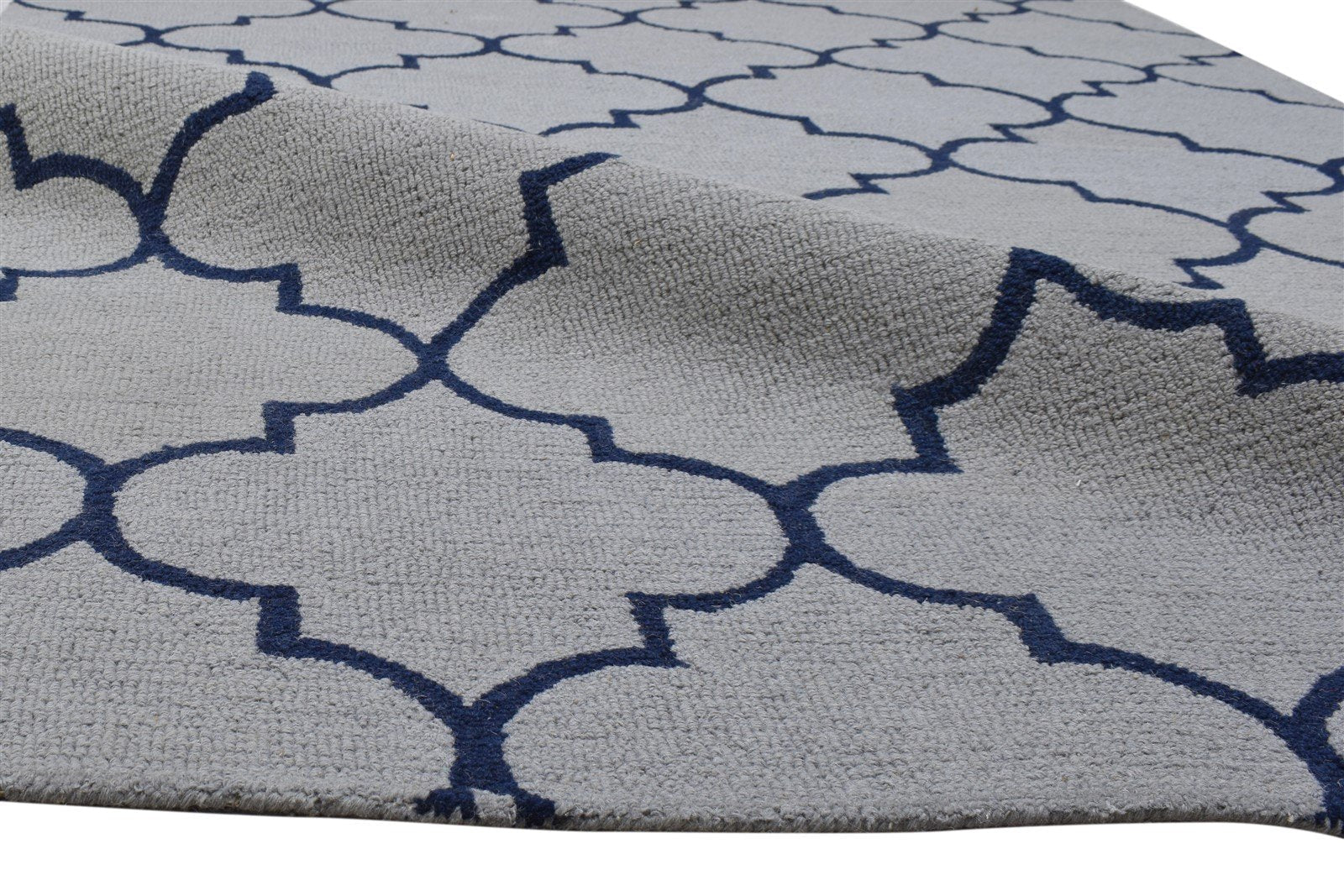 Hand Tufted Grey Wool Rug 5' X 8' Modern Moroccan Trellis Room Size Carpet 7864248828053