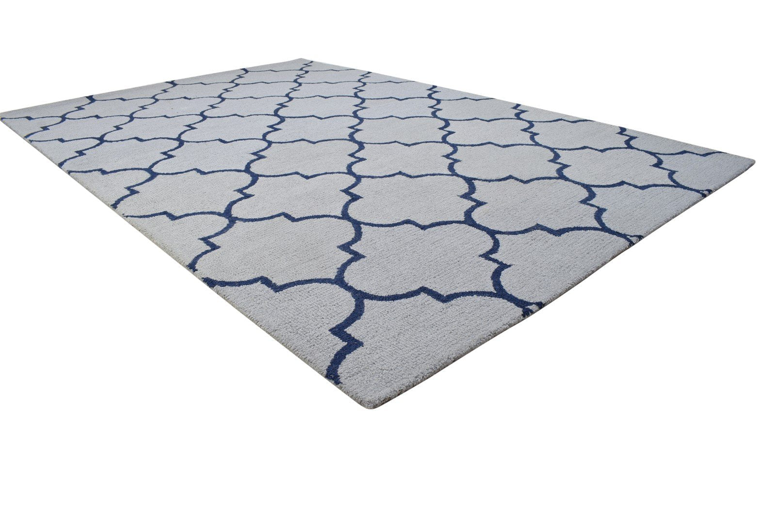 Hand Tufted Grey Wool Rug 5' X 8' Modern Moroccan Trellis Room Size Carpet 7864248828053
