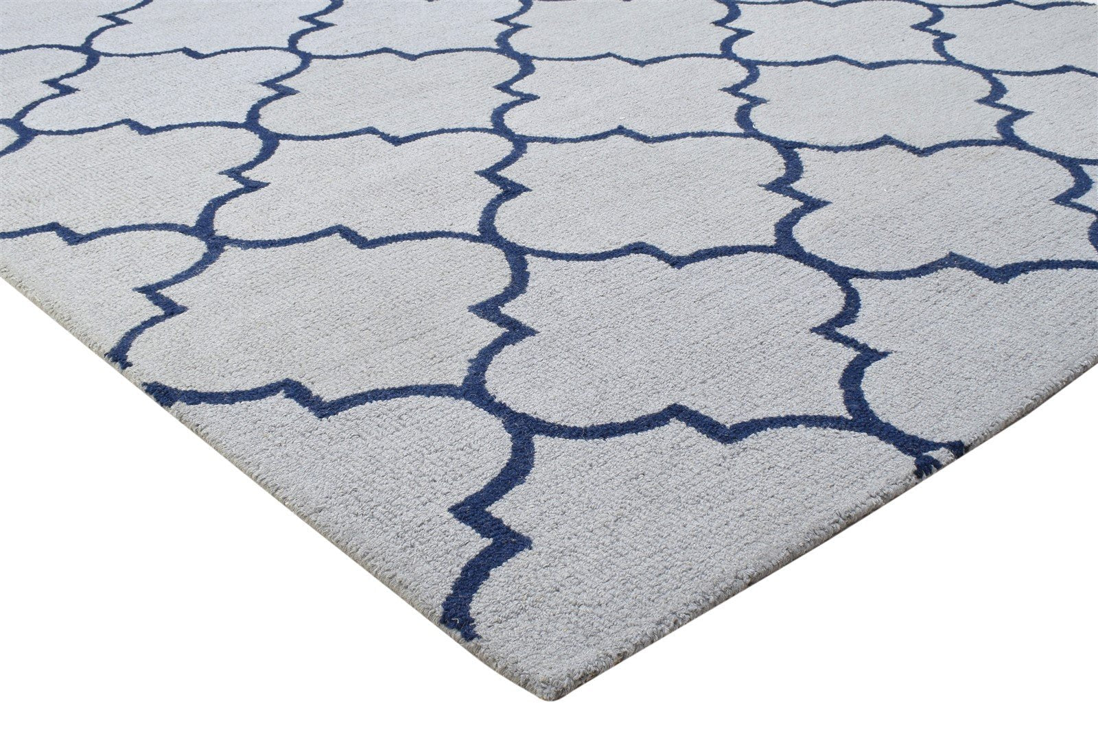 Hand Tufted Grey Wool Rug 5' X 8' Modern Moroccan Trellis Room Size Carpet 7864248828053